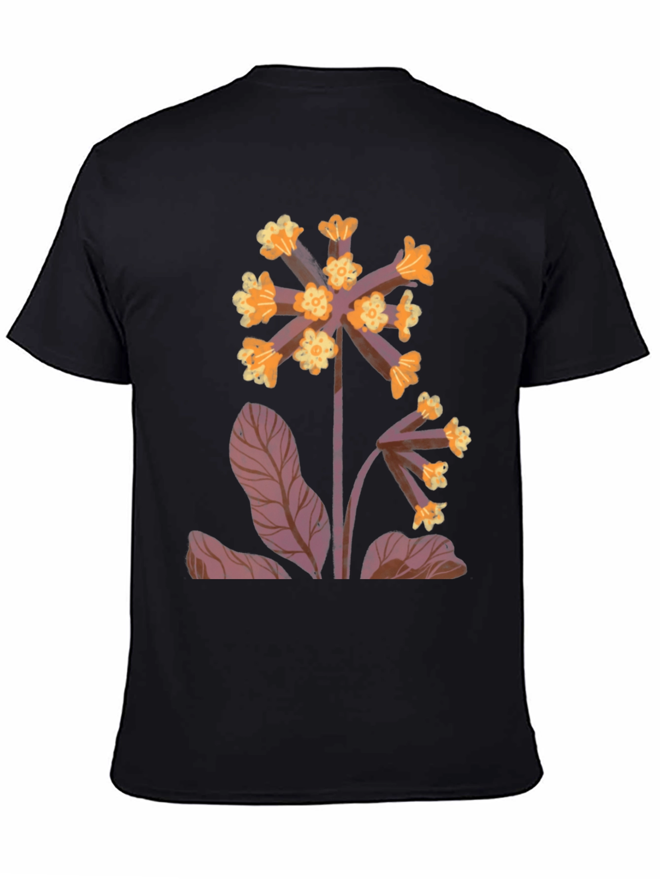 Black Floral Print Black T-Shirt view 4