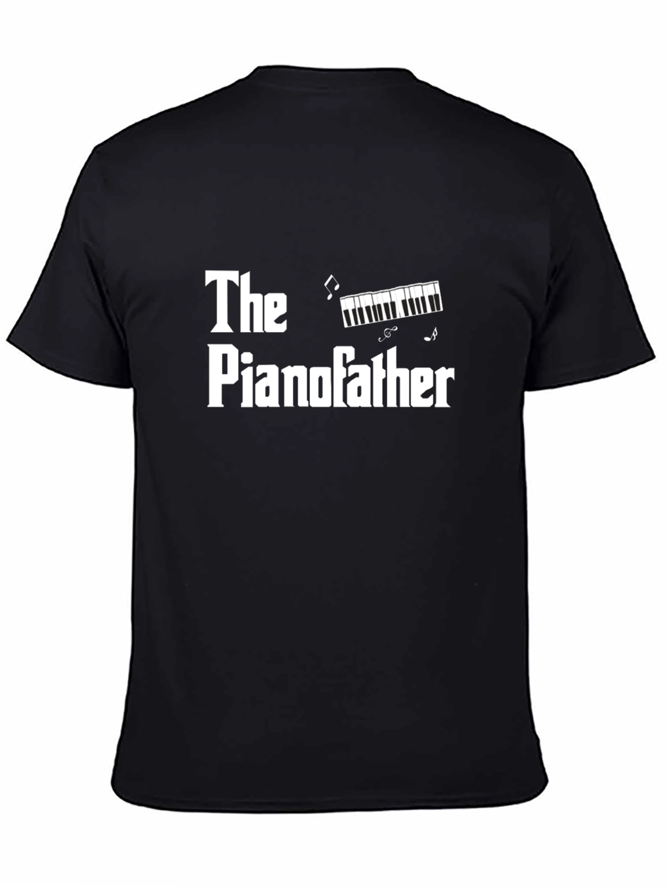 Black The Pianofather Funny Graphic T-Shirt view 4