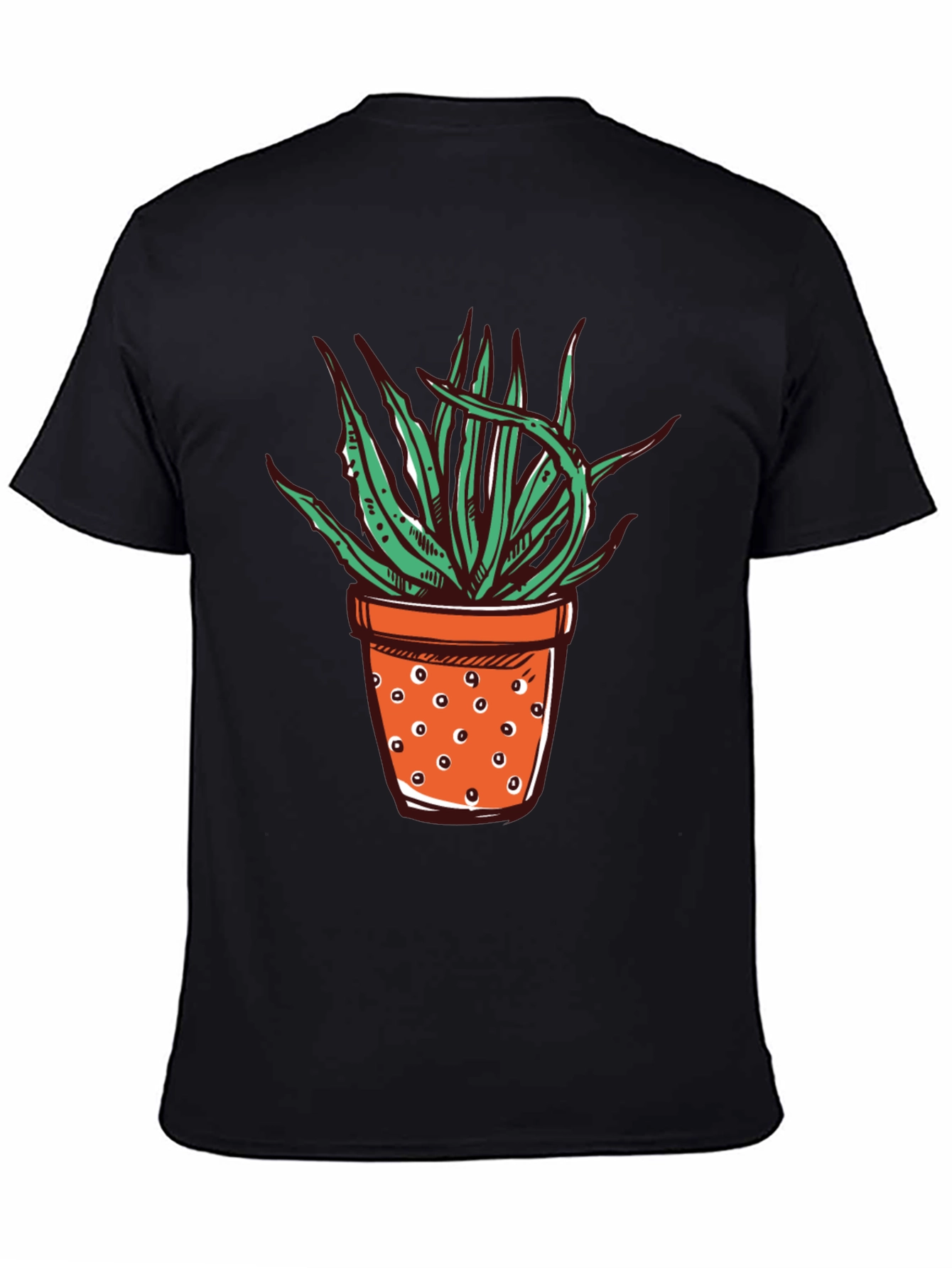 Black Potted Plant Graphic Tee - Unique Design view 4