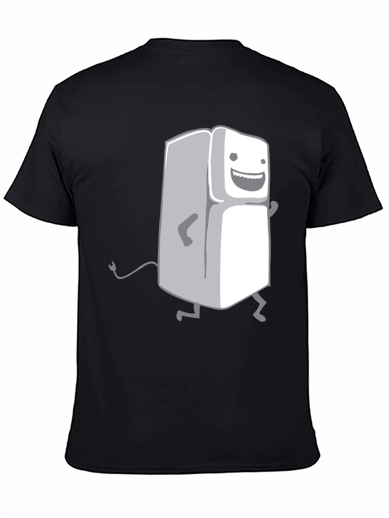 Black Funny Refrigerator Graphic T-Shirt - Black view 4