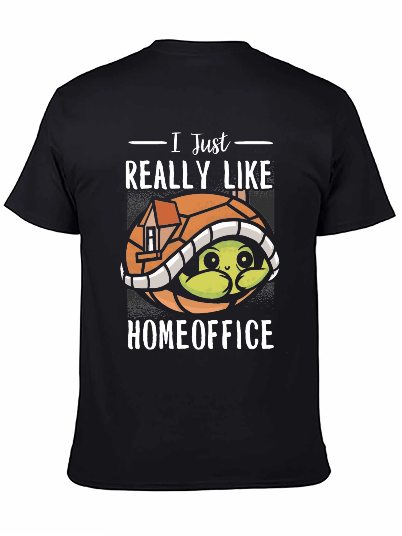 Black Home Office Turtle T-Shirt - Work From Home Comfort view 4