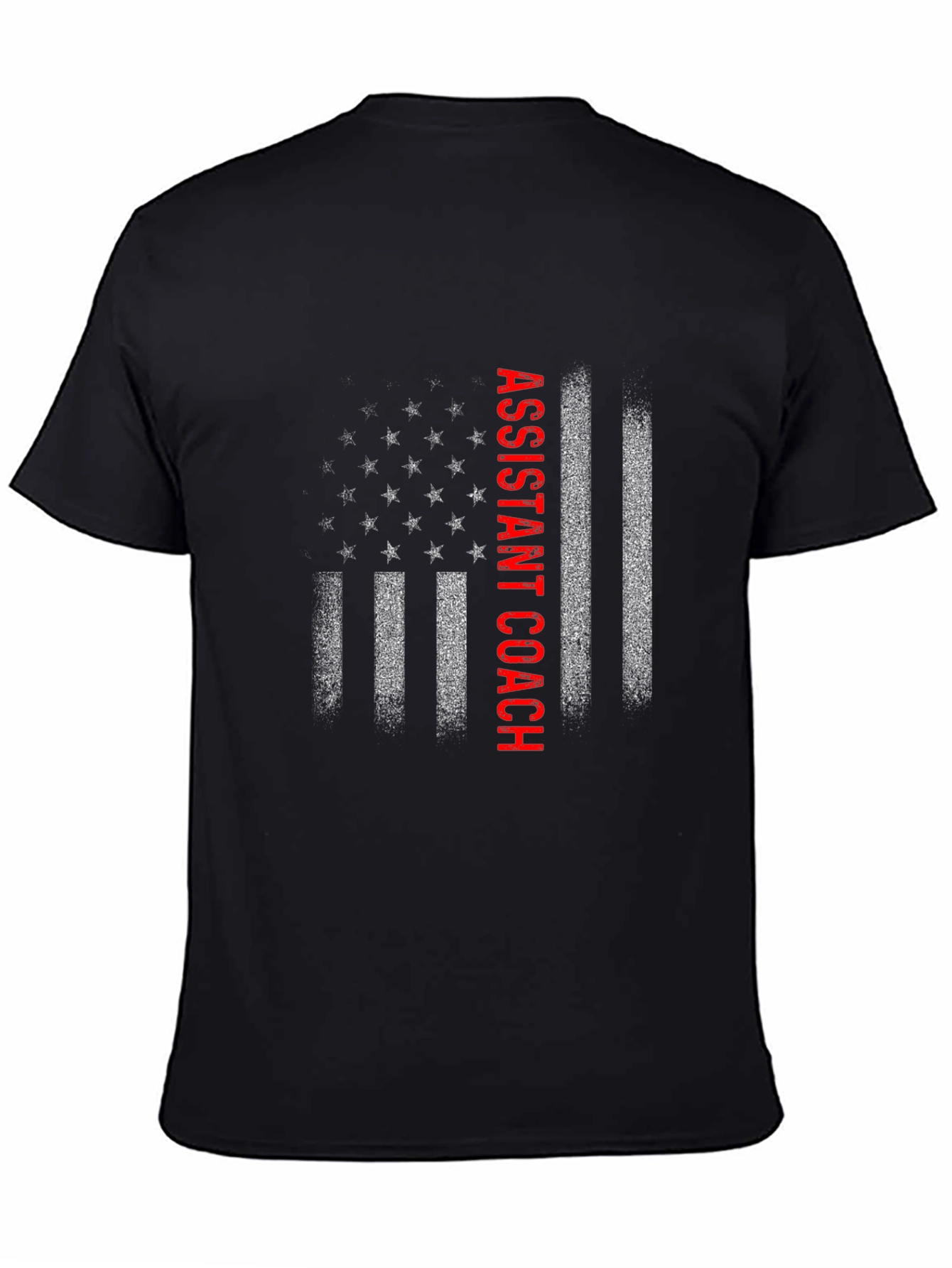 Black Assistant Coach American Flag T-Shirt view 4