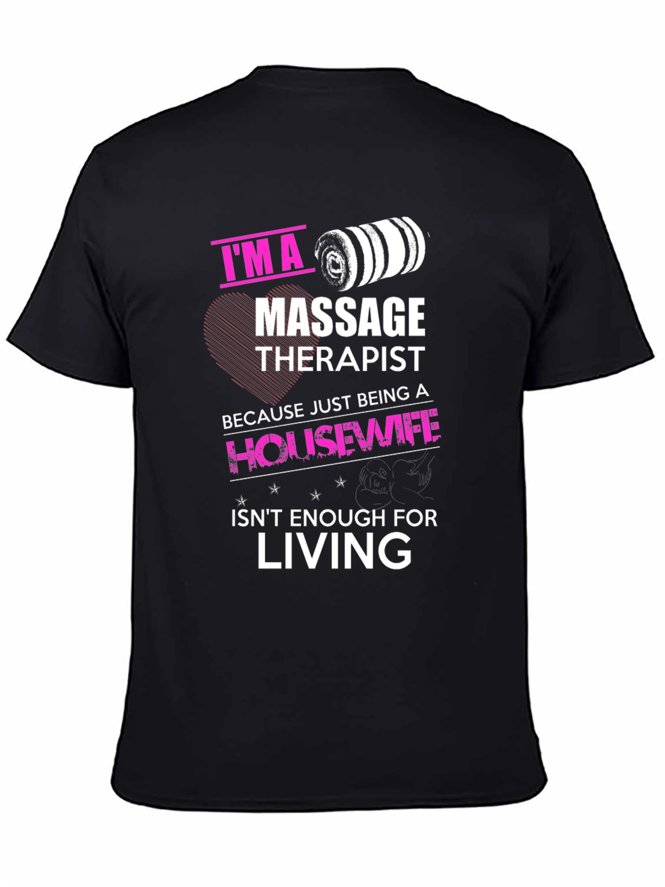 Black Massage Therapist Funny T-Shirt view 4