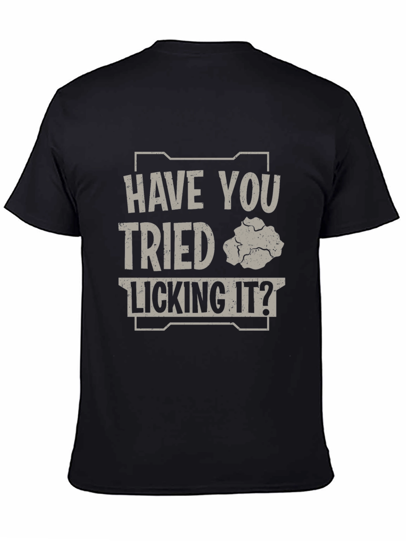 Black Have You Tried Licking It? Graphic Tee - Funny T-Shirt view 4