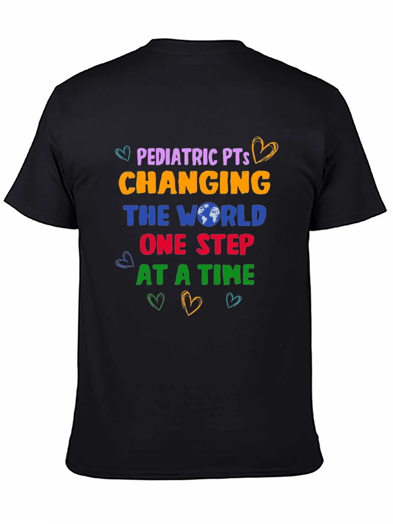 Black Pediatric PT Changing The World T-Shirt view 4