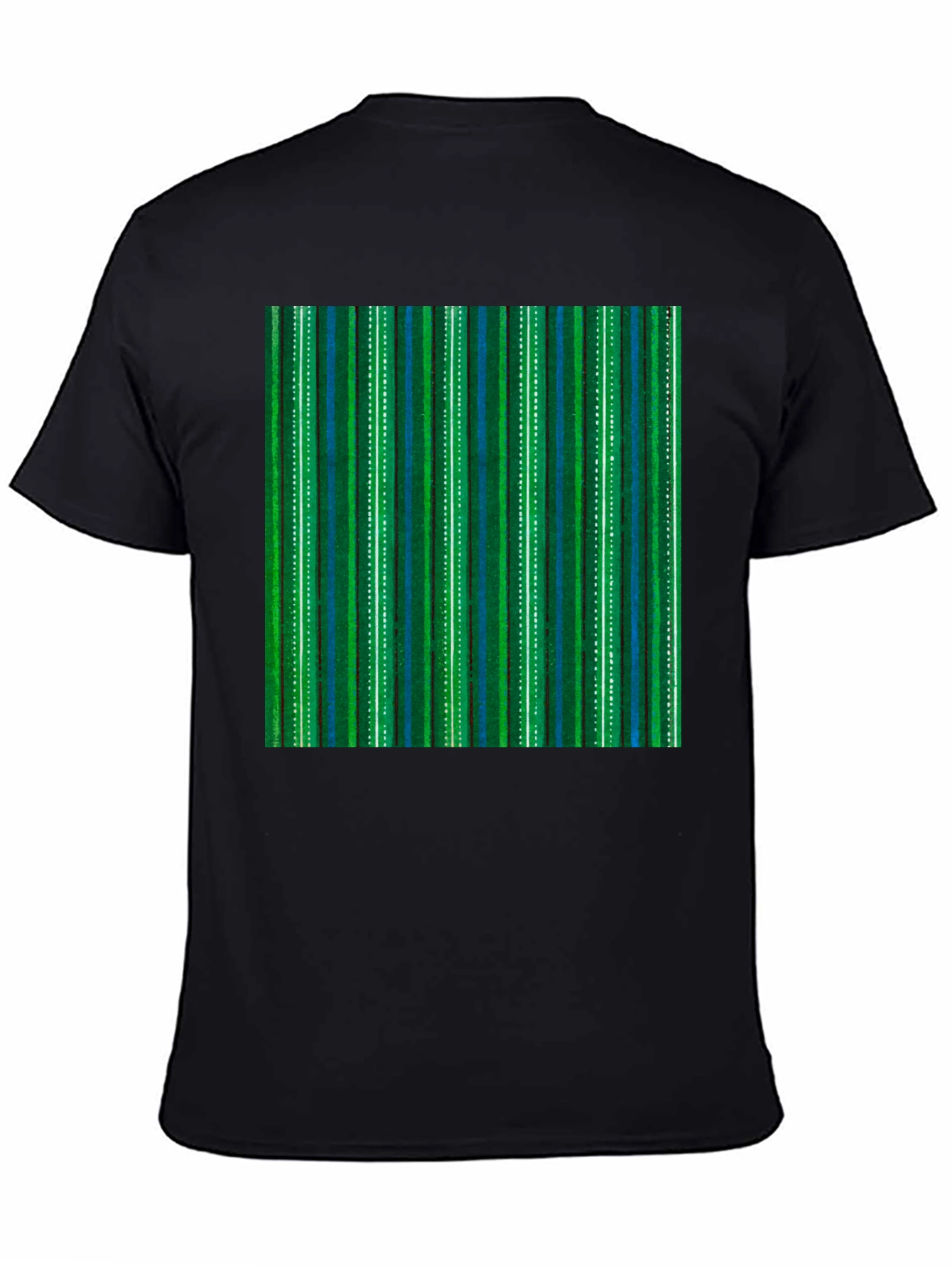 Black Striped Pattern T-Shirt view 4