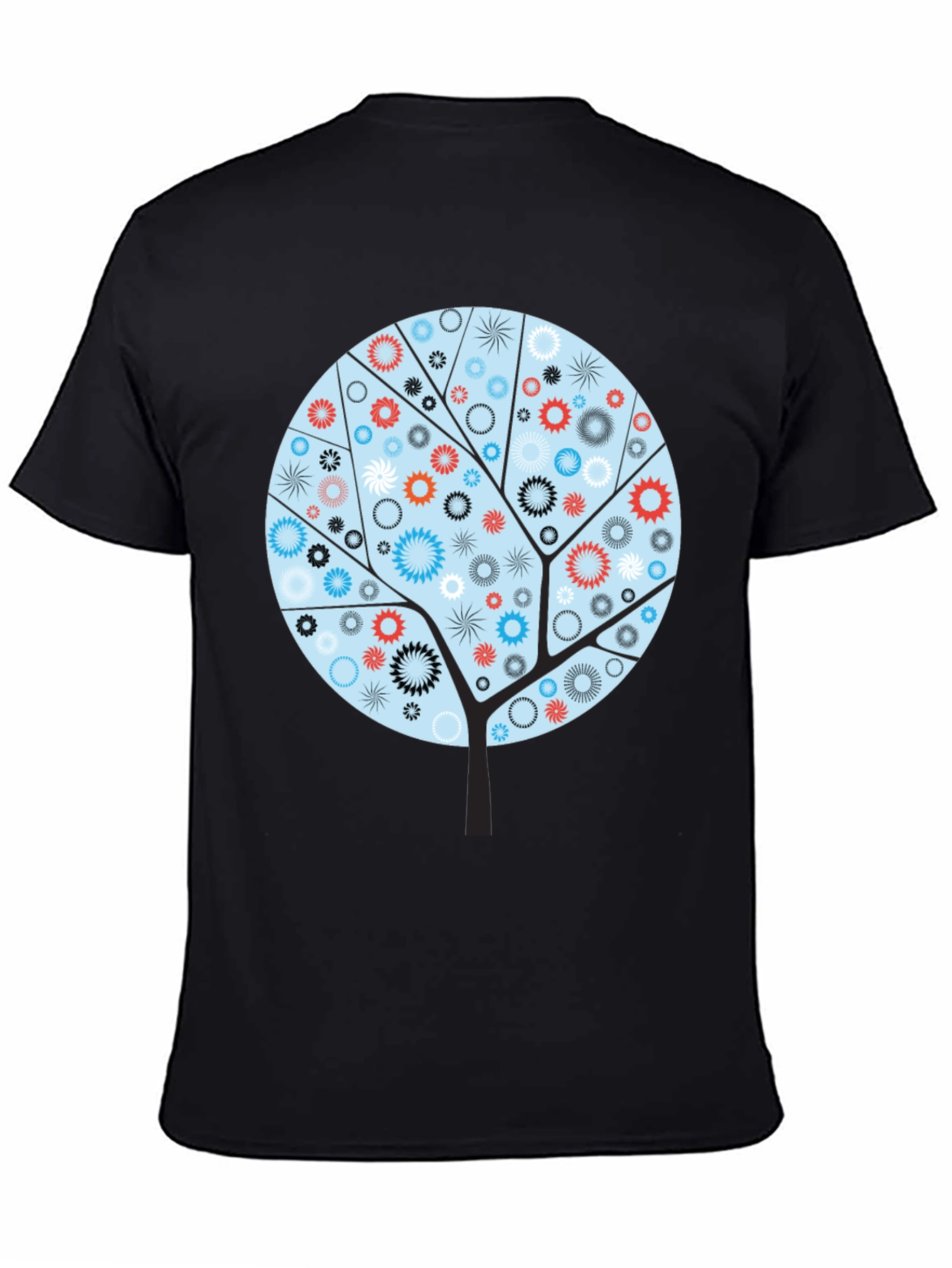 Black Abstract Floral Tree Graphic Tee - Modern Style view 4