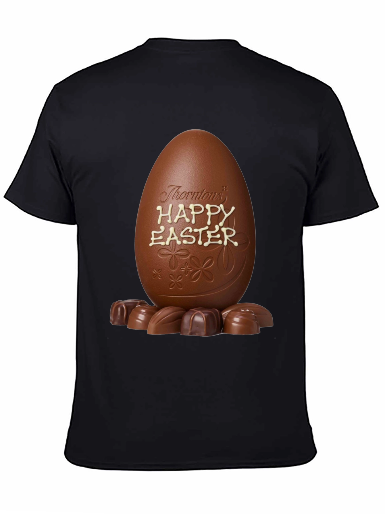 Black Easter Chocolate Egg T-Shirt view 4