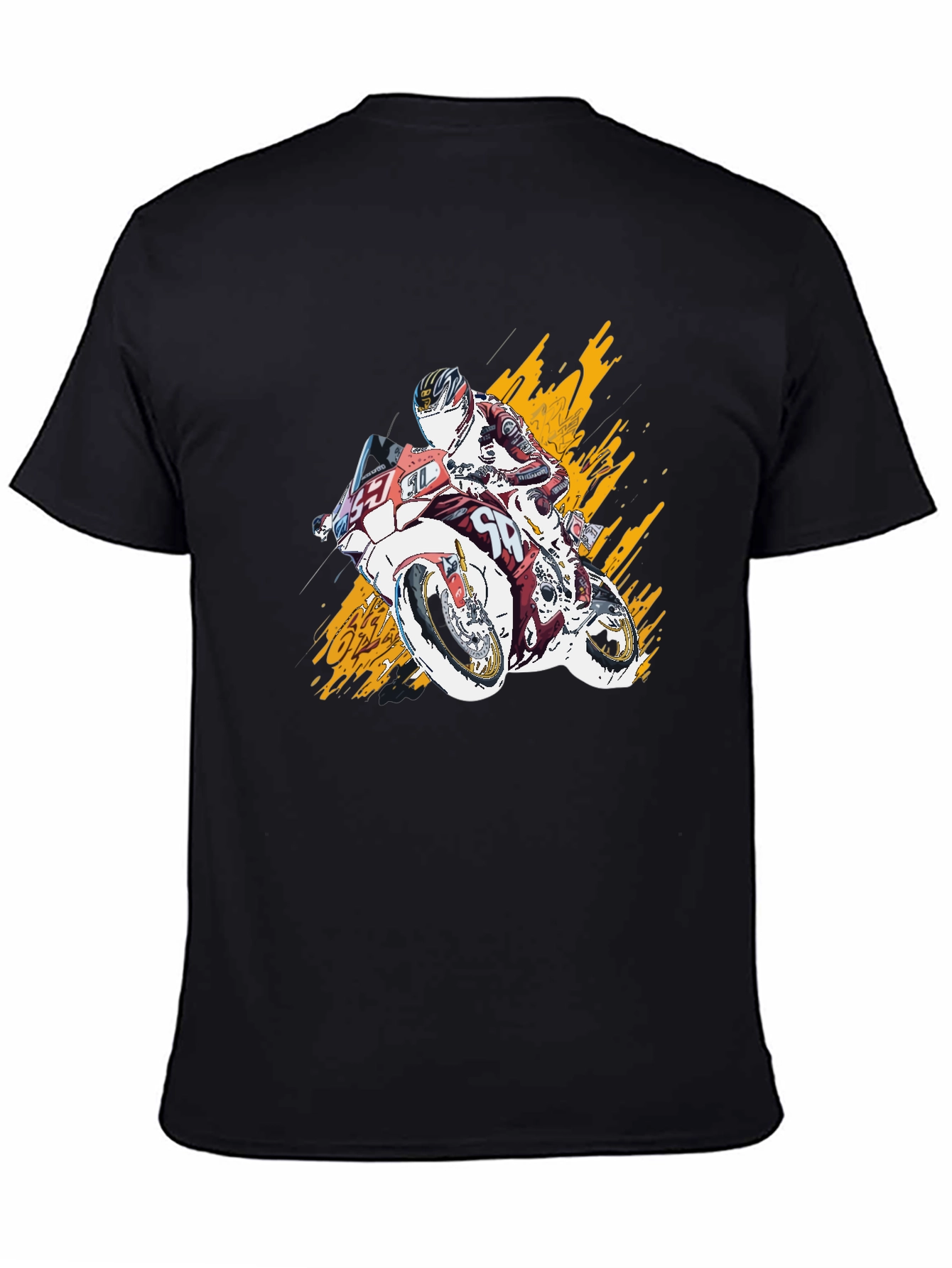 Black Motorcycle Rider Graphic T-Shirt - Bold Design view 4