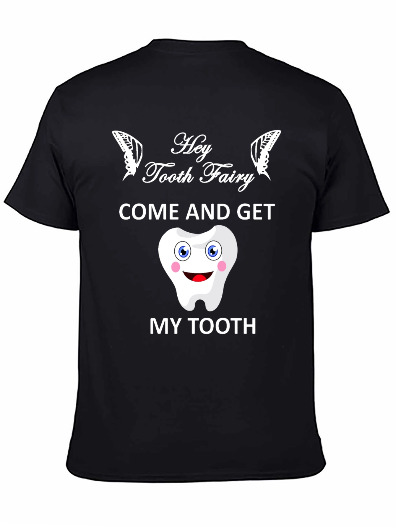 Black Hey Tooth Fairy T-Shirt, Funny Dental Gift view 4
