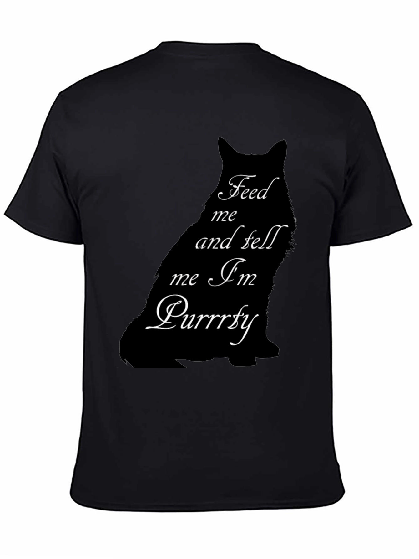 Black Feed Me Cat Graphic Tee - Purrrfectly Funny T-Shirt view 4