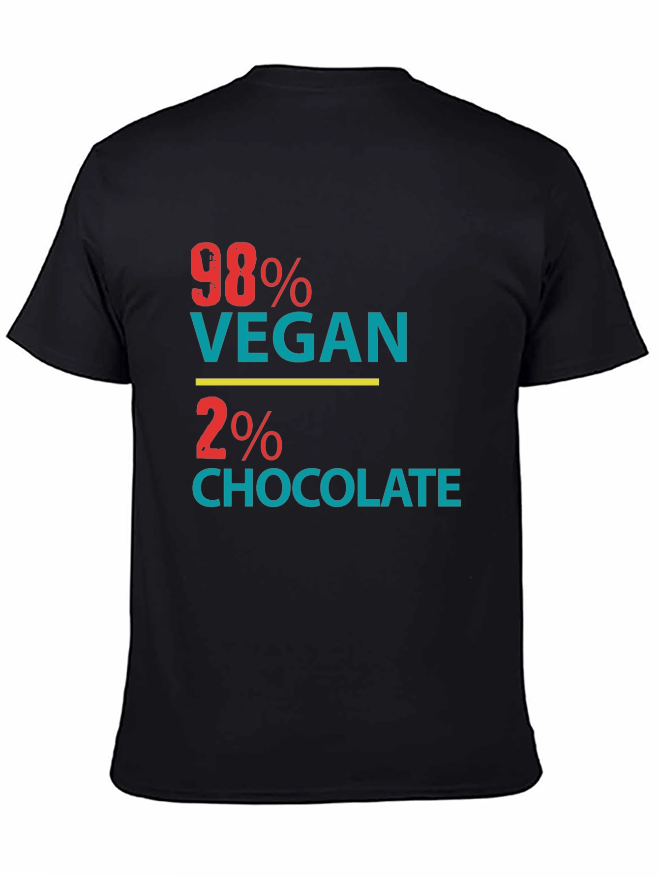 Black 98% Vegan 2% Chocolate Graphic Tee view 4