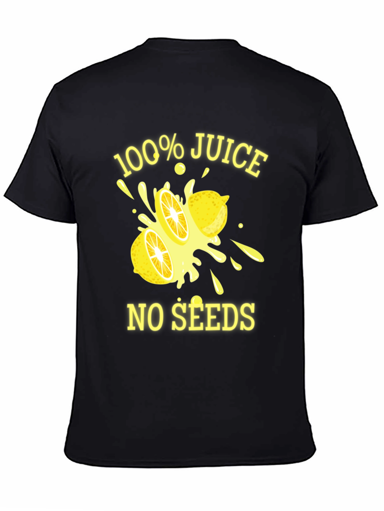 Black 100% Juice No Seeds T-Shirt - Black Graphic Tee view 4