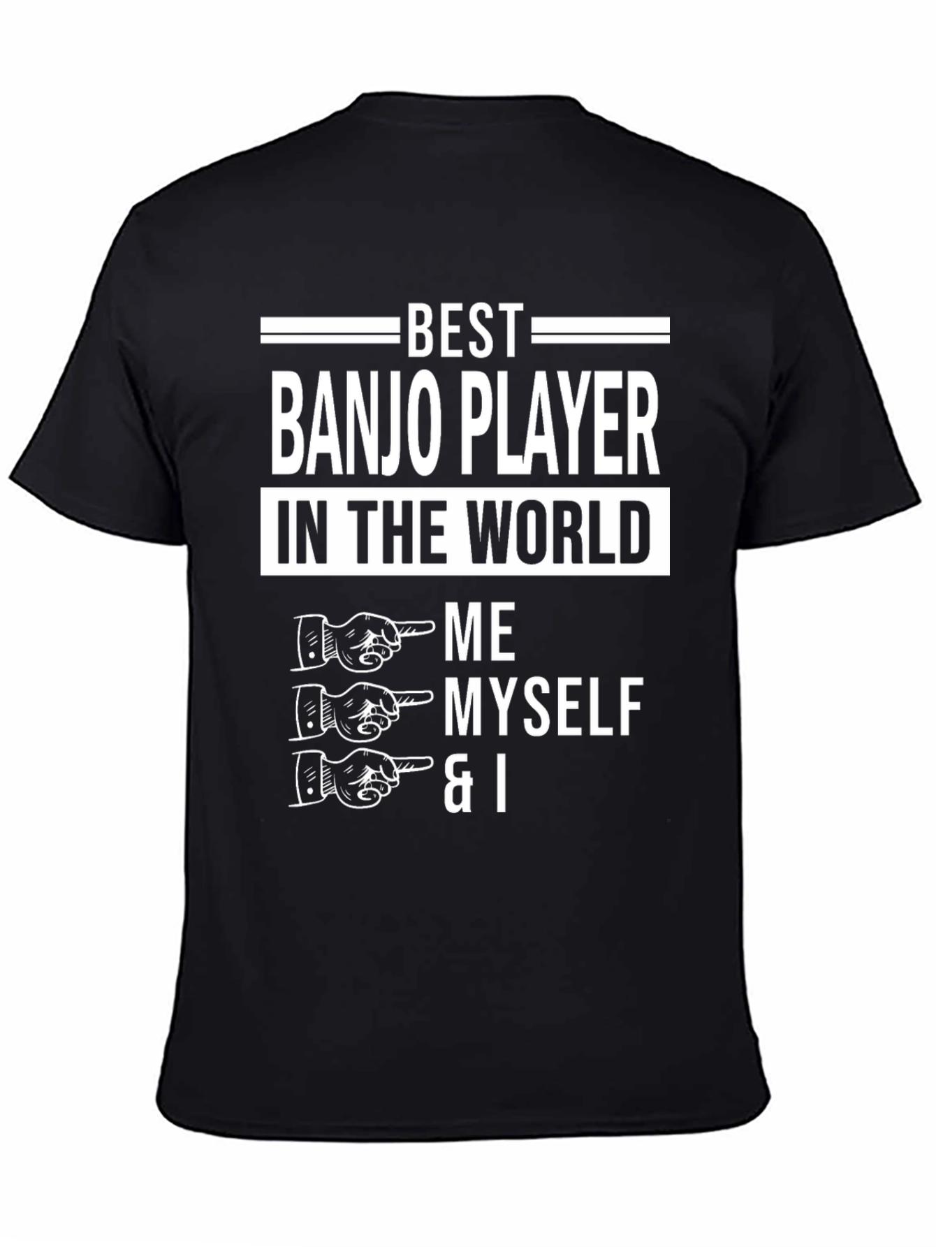 Black Best Banjo Player T-Shirt - Funny Novelty Tee view 4