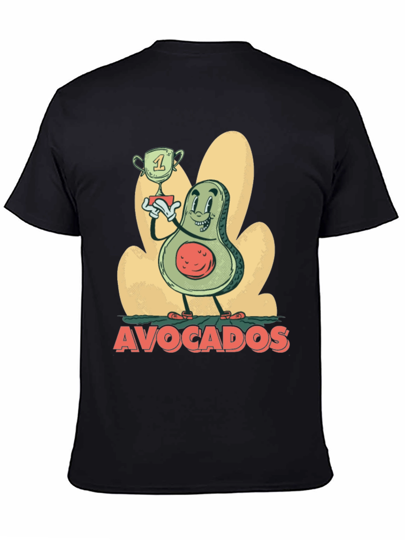 Black Funny Avocado Champion Black T-Shirt view 4