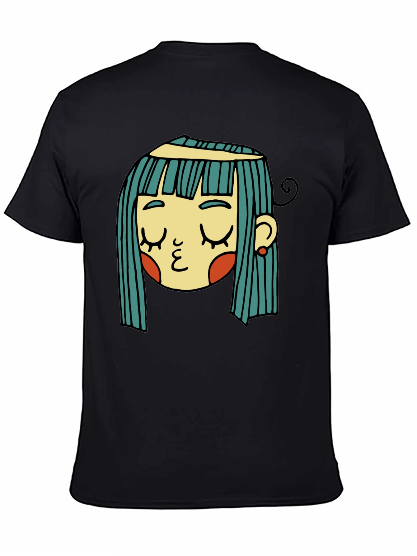 Black Whimsical Girl Graphic Tee - Unique Style view 4