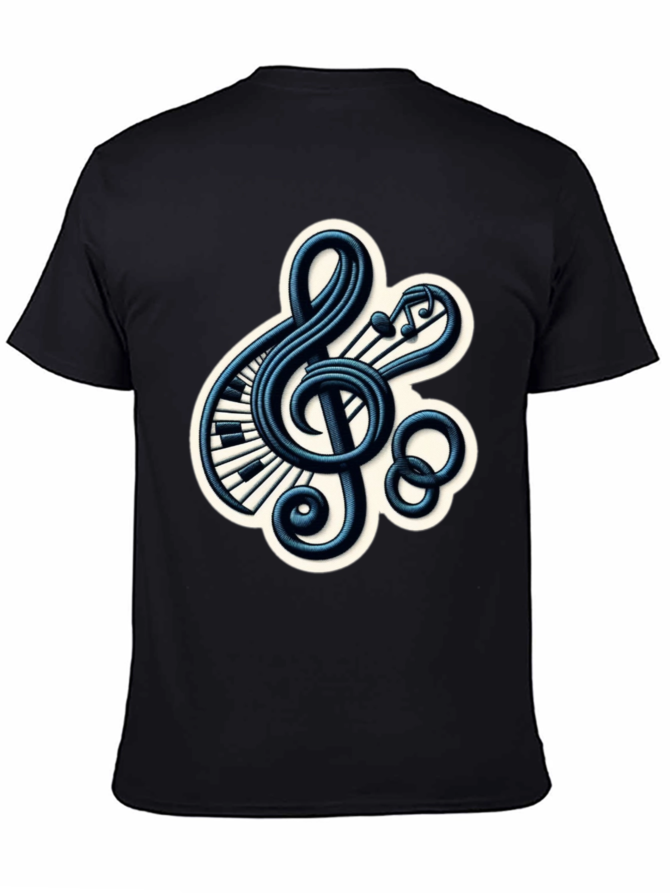 Black Musical Treble Clef Graphic Tee view 4