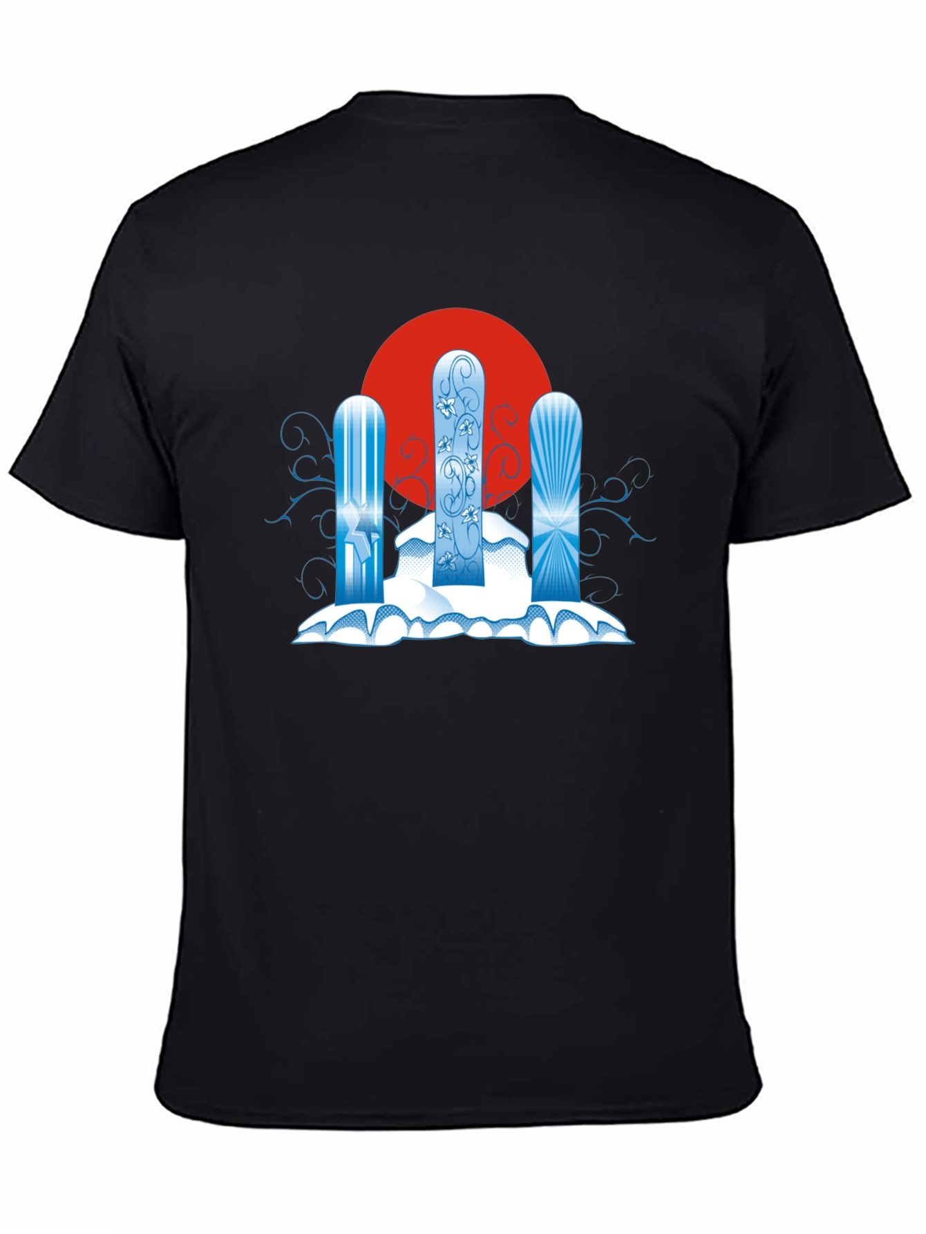 Black Snowboard Trio Graphic T-Shirt view 4