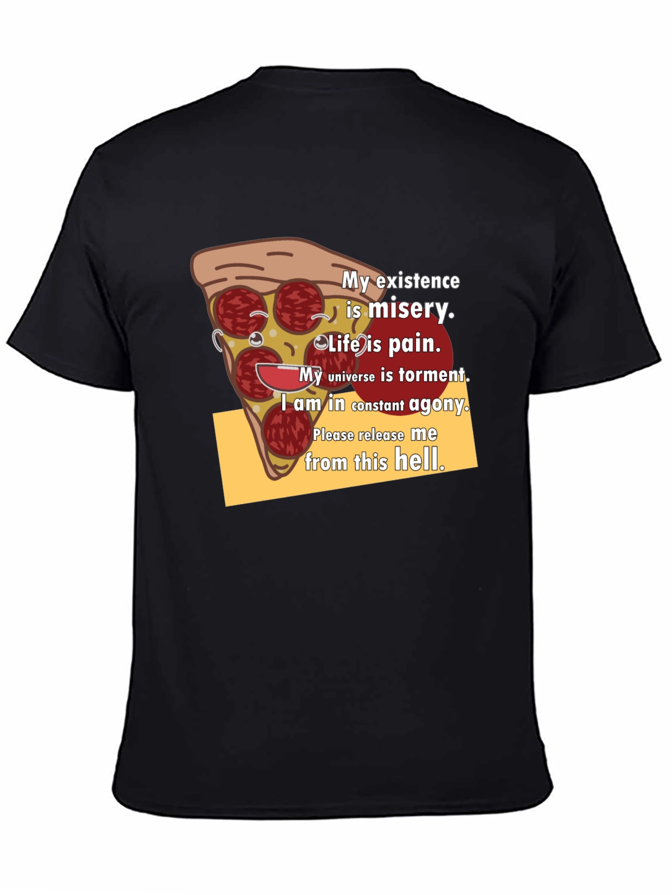 Pizza Slice Graphic Tee - Existential Misery T-Shirt - 4