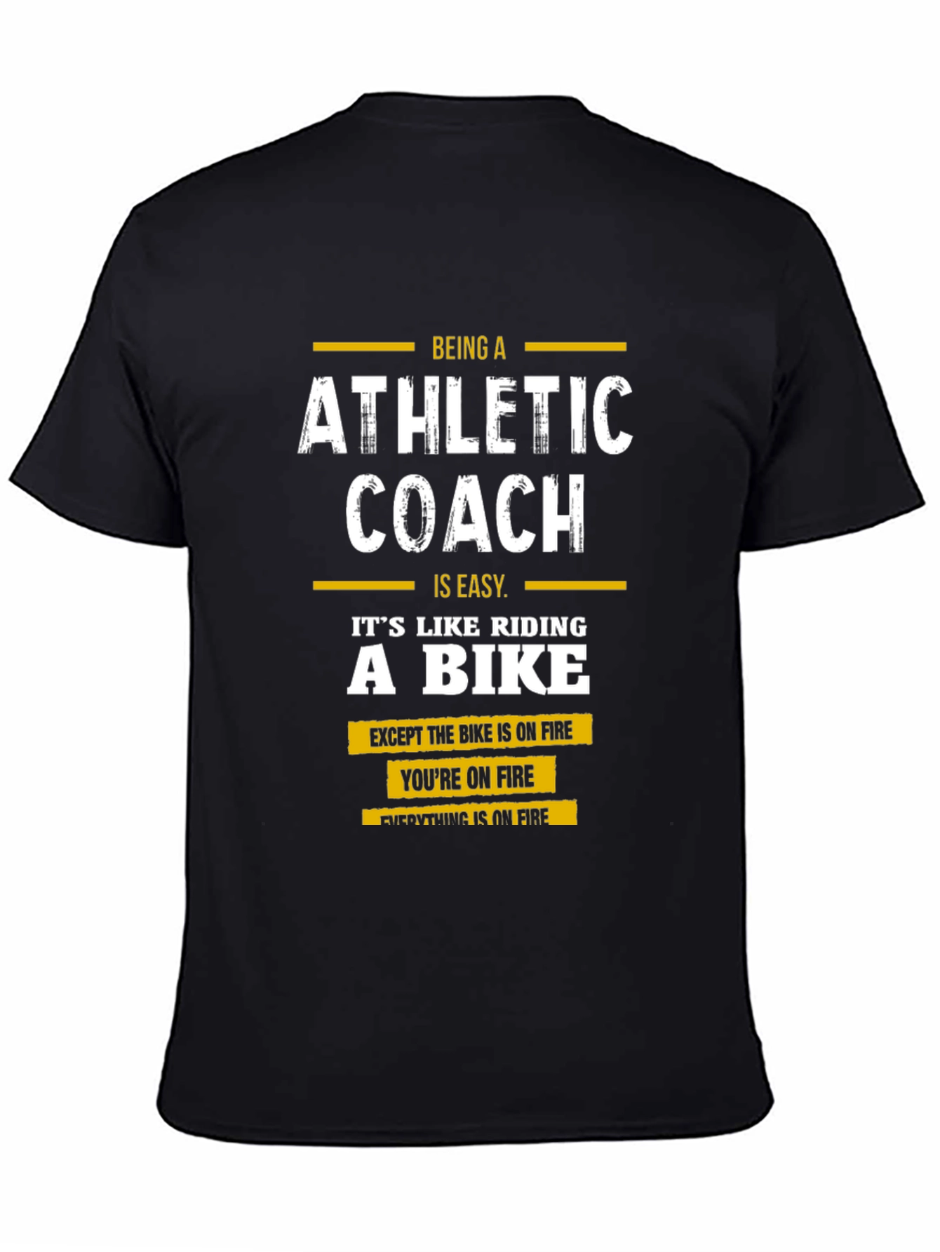 Black Athletic Coach On Fire T-Shirt Funny Coach Gift view 4