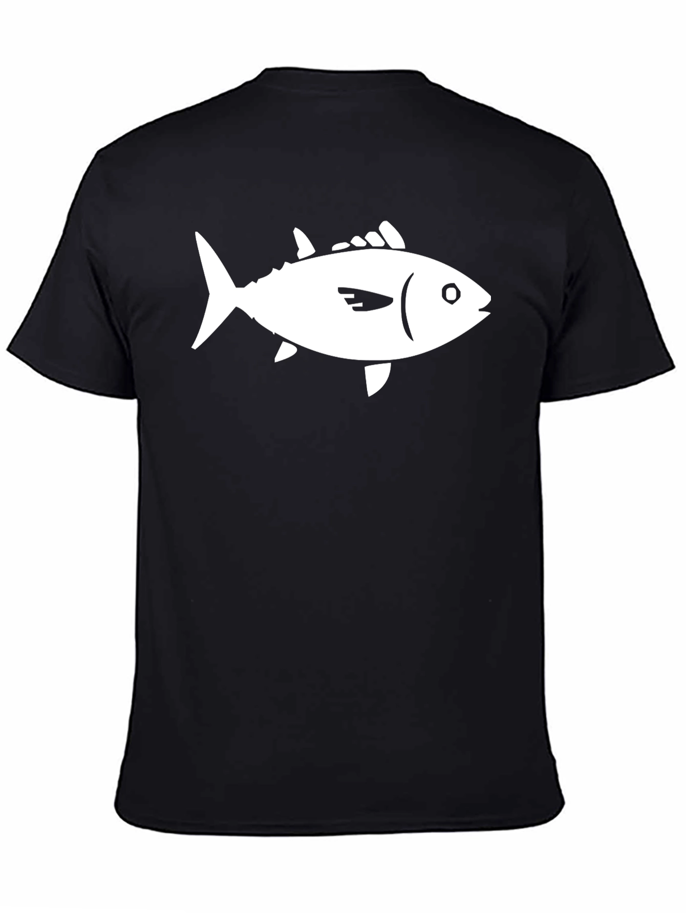 Black Tuna Fish Graphic Tee - Black Cotton T-Shirt view 4