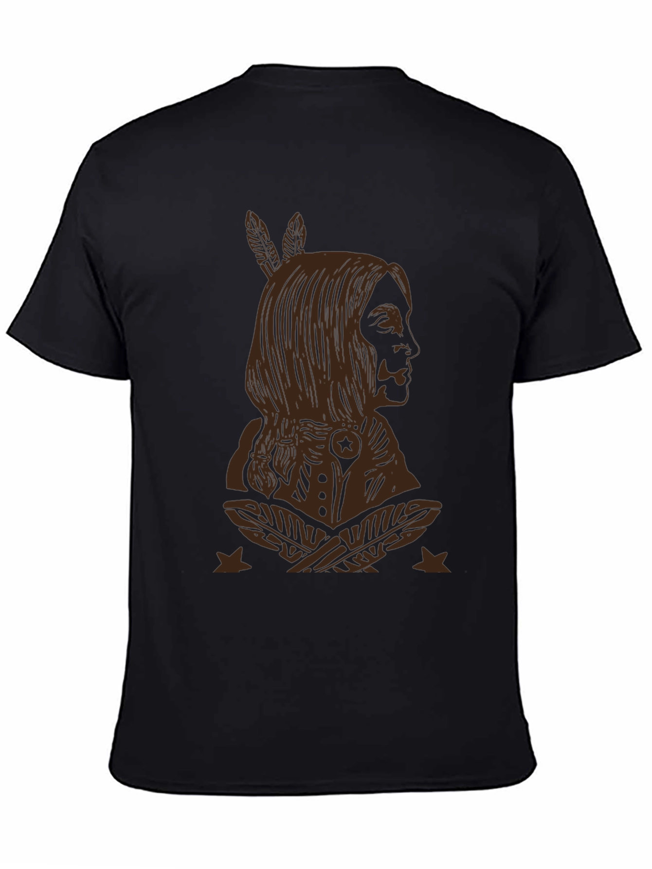 Black Native American Graphic Tee - Stylish Black T-Shirt view 4