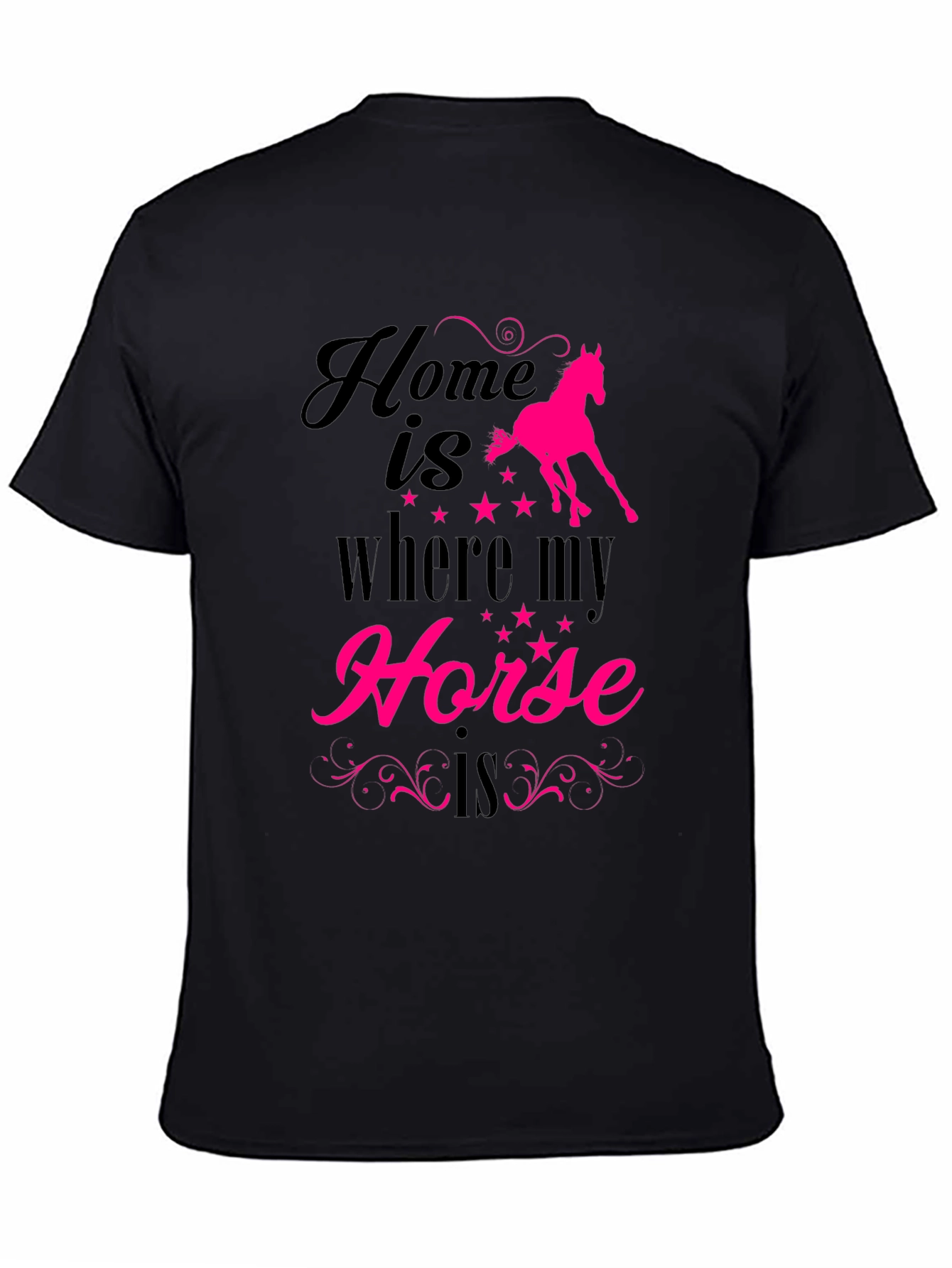 Black Home is Where My Horse is T-Shirt view 4