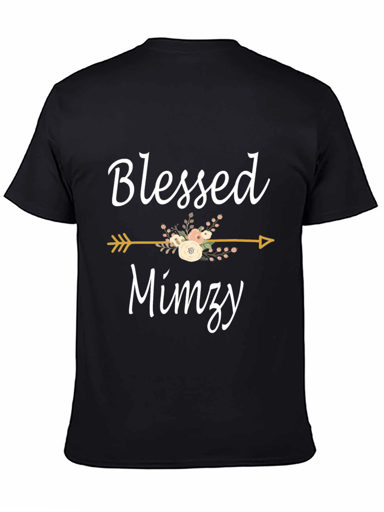 Black Blessed Mimzy Floral Arrow T-Shirt view 4