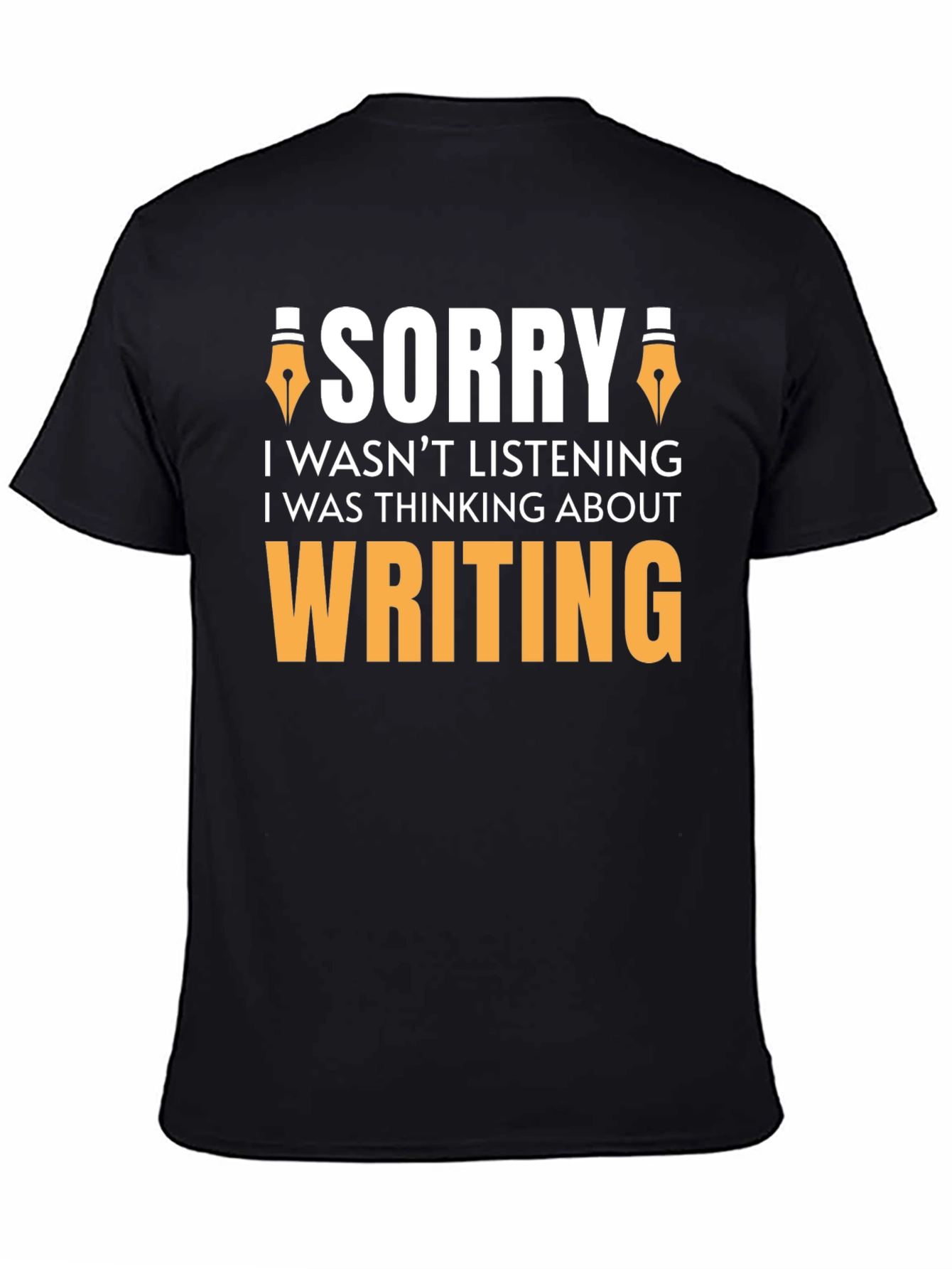 Black Sorry Writing Funny T-Shirt view 4