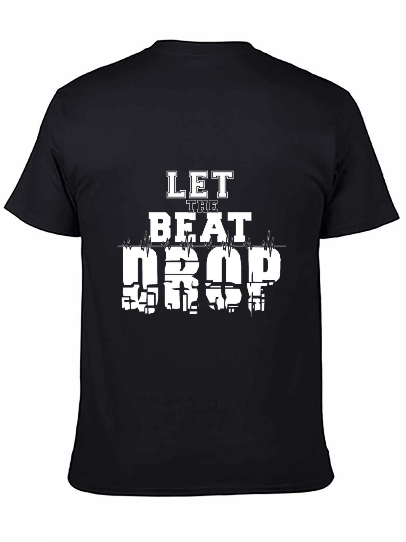 Black Let The Beat Drop Graphic Tee - Cool Design view 4