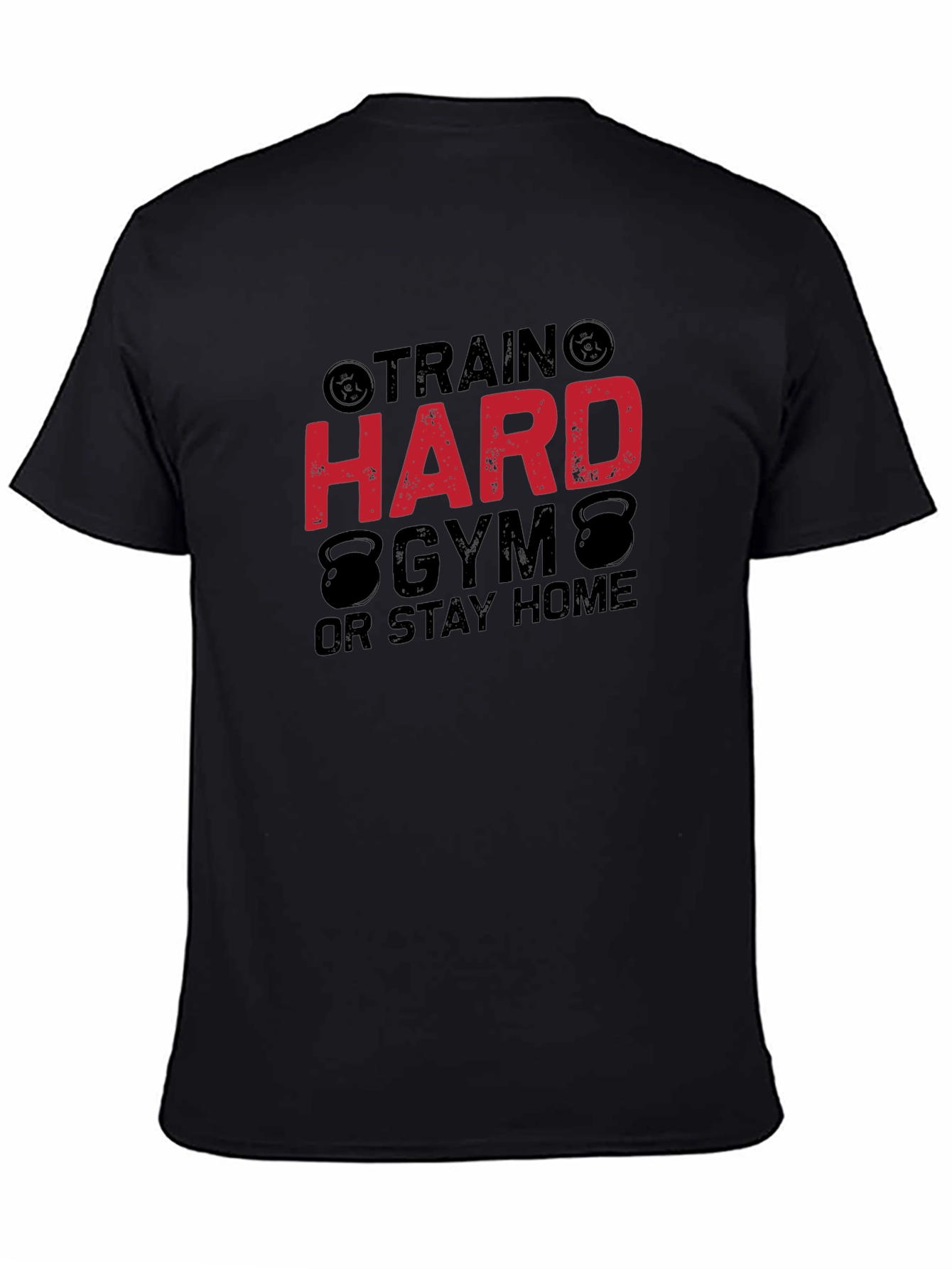 Black Train Hard Gym Black T-Shirt for Men view 4