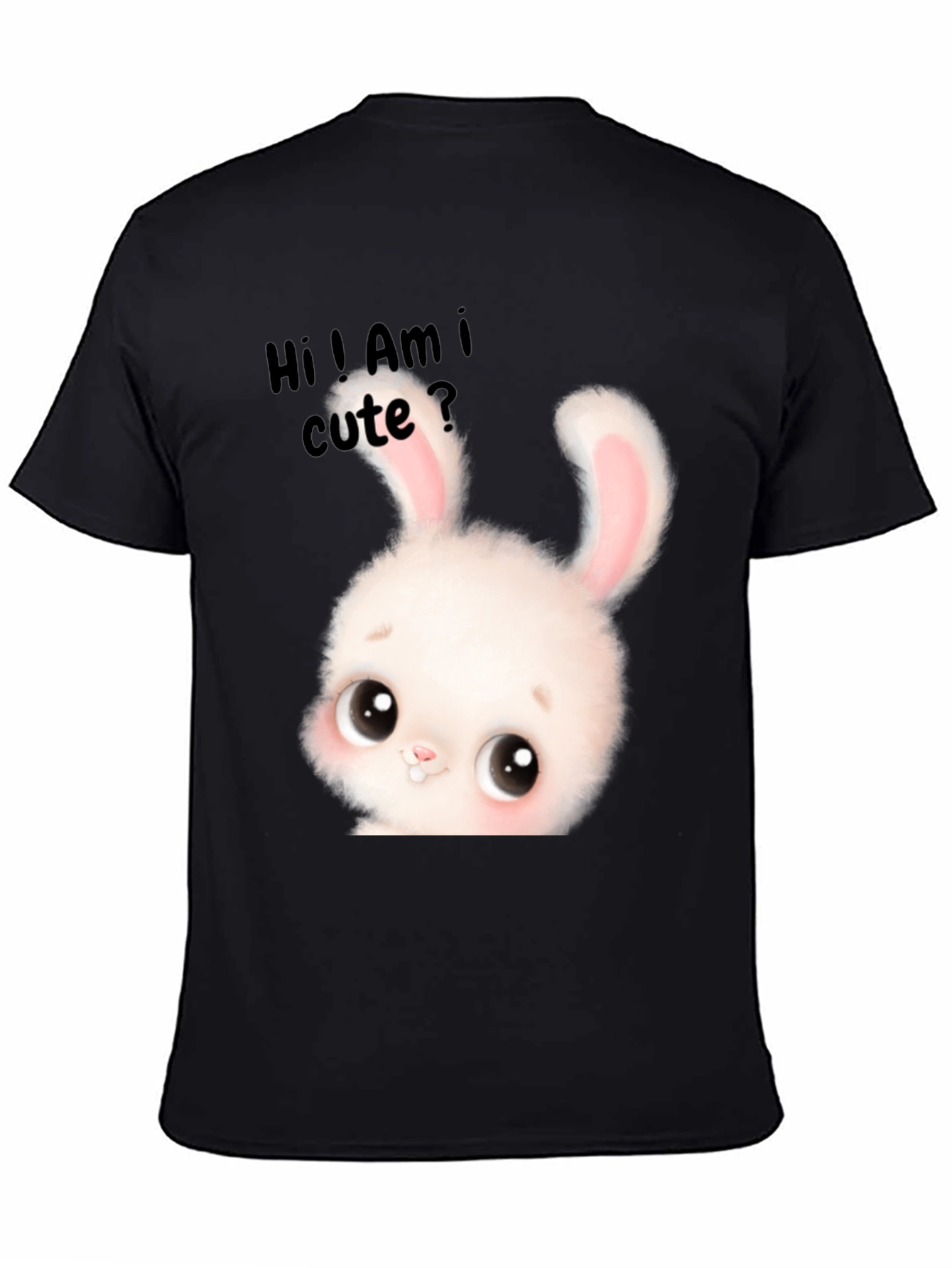 Black Cute Bunny Graphic T-Shirt - Adorable Unisex Tee view 4