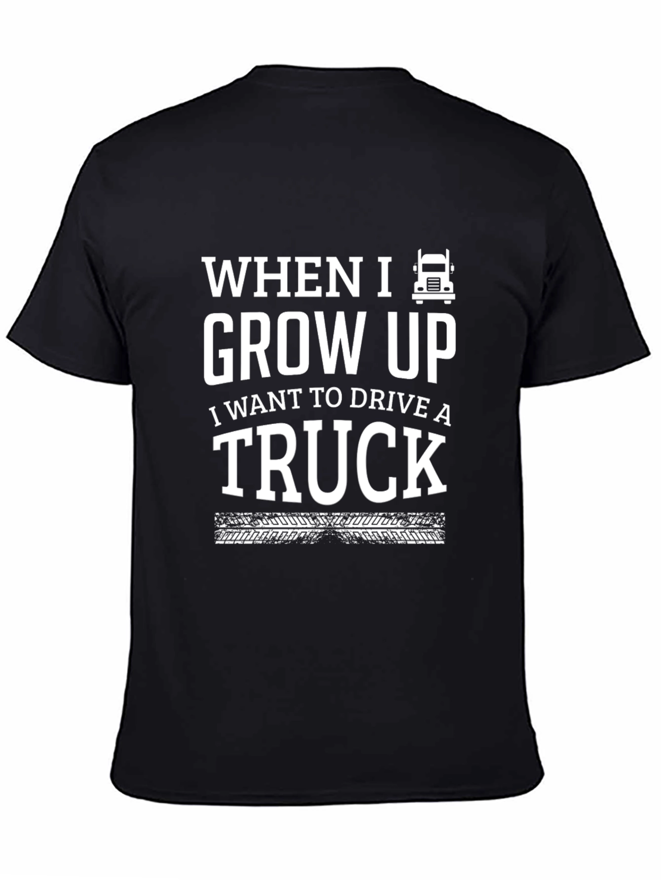 Black Truck Driver T-Shirt - When I Grow Up I Want to Drive A Truck view 4