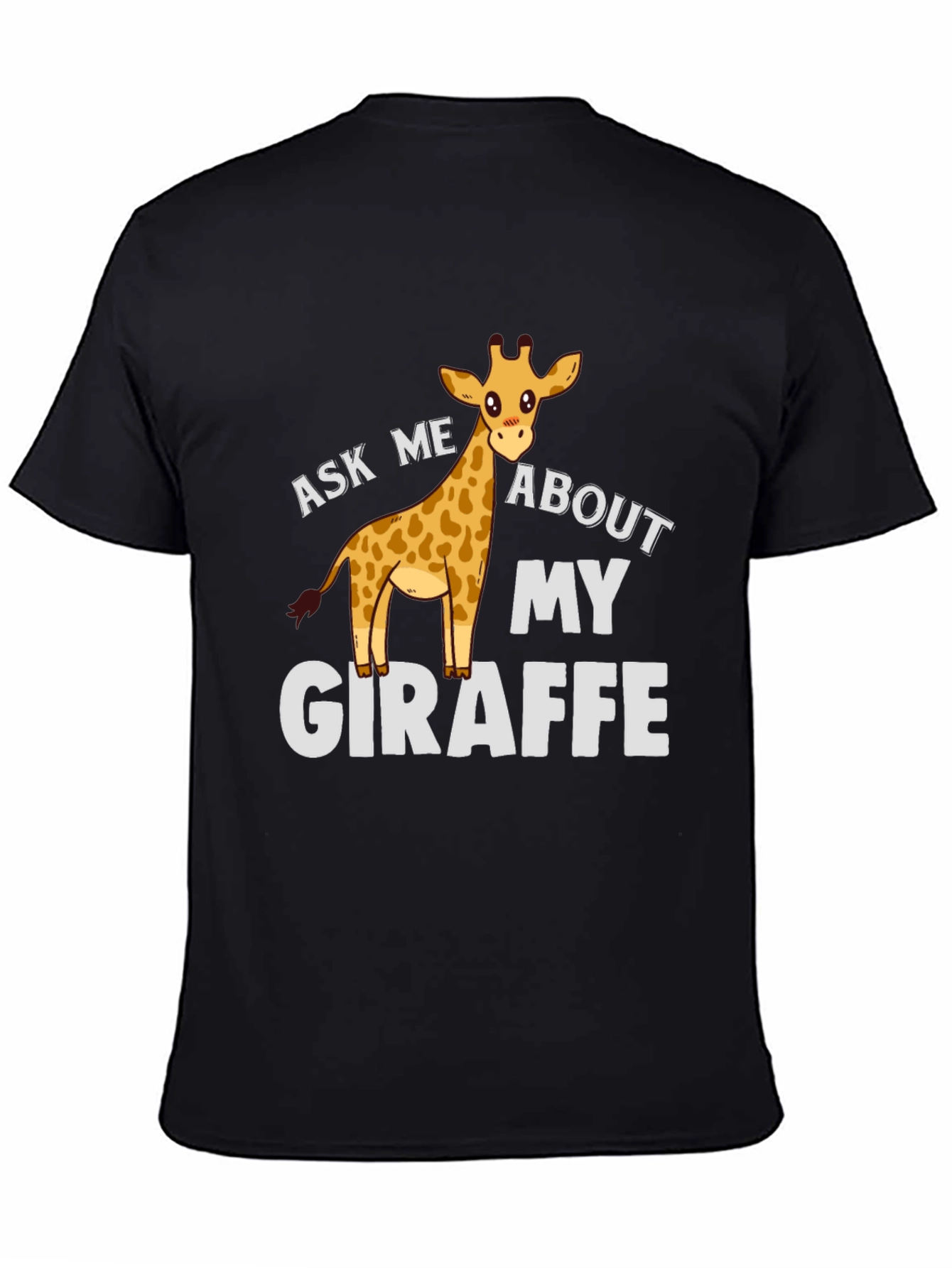 Black Ask Me About My Giraffe T-Shirt view 4