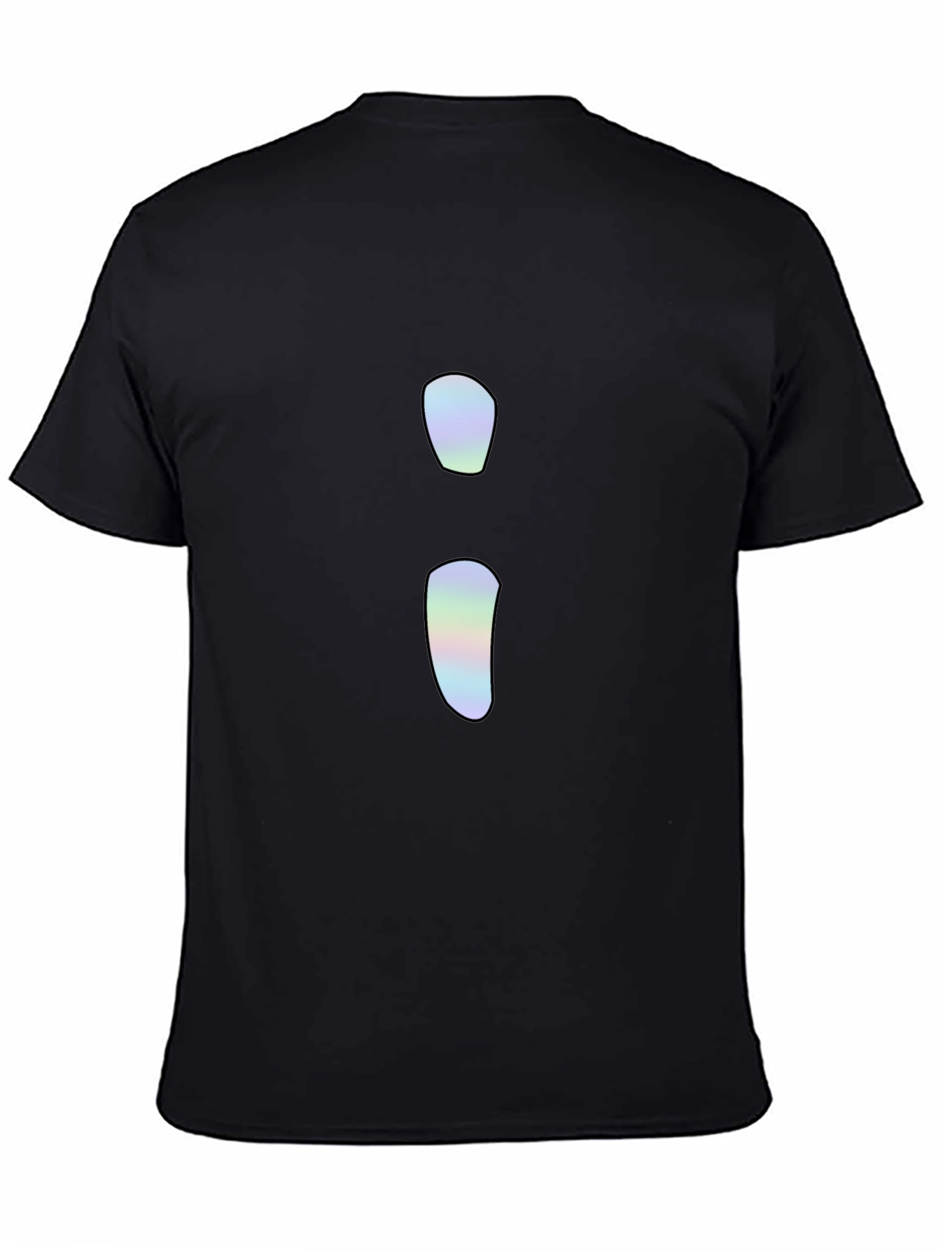 Black Minimalist Holographic Semicolon T-Shirt view 4