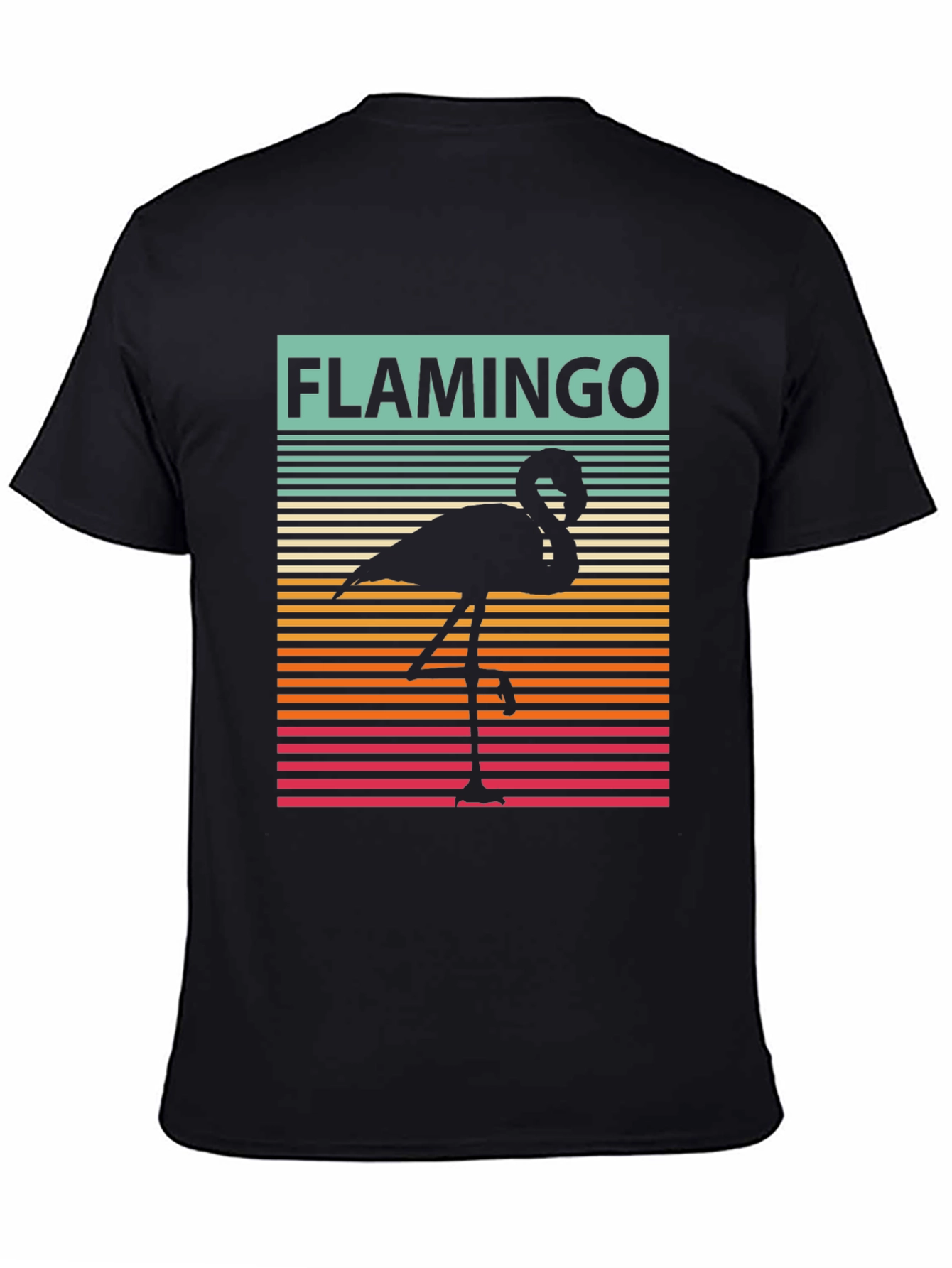 Black Retro Flamingo Graphic Tee view 4