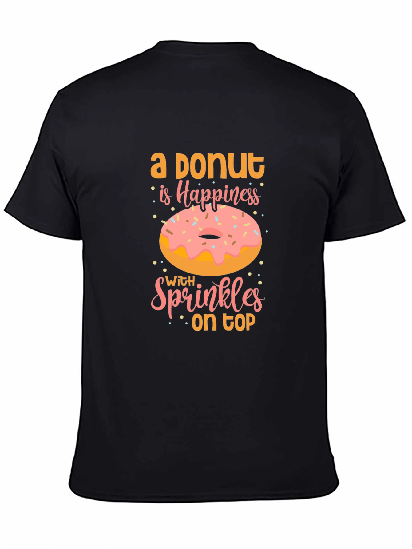 Donut Happiness Graphic Tee - Casual Black T-Shirt - 4
