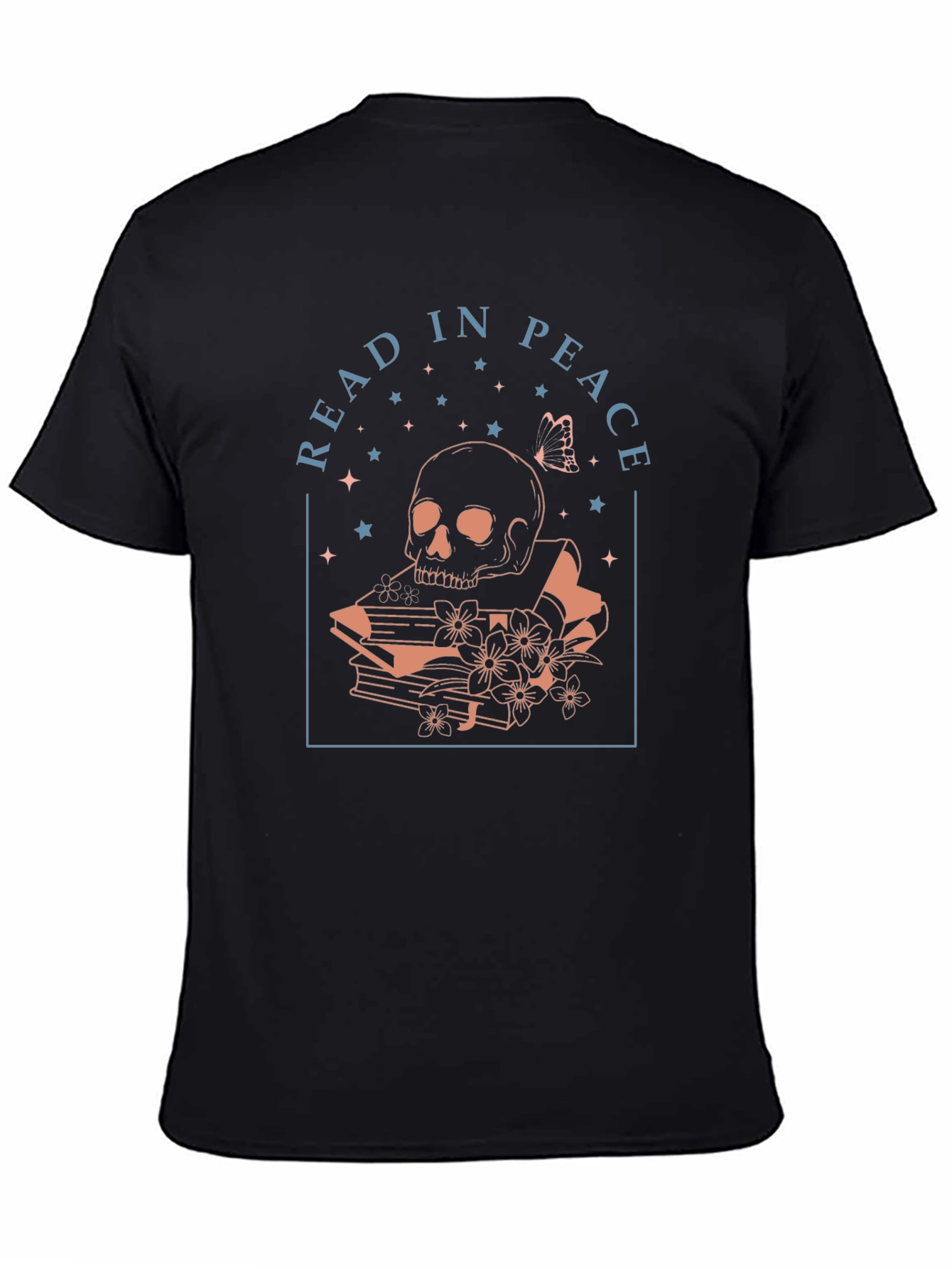Black Read in Peace Graphic Tee - Skull & Books view 4