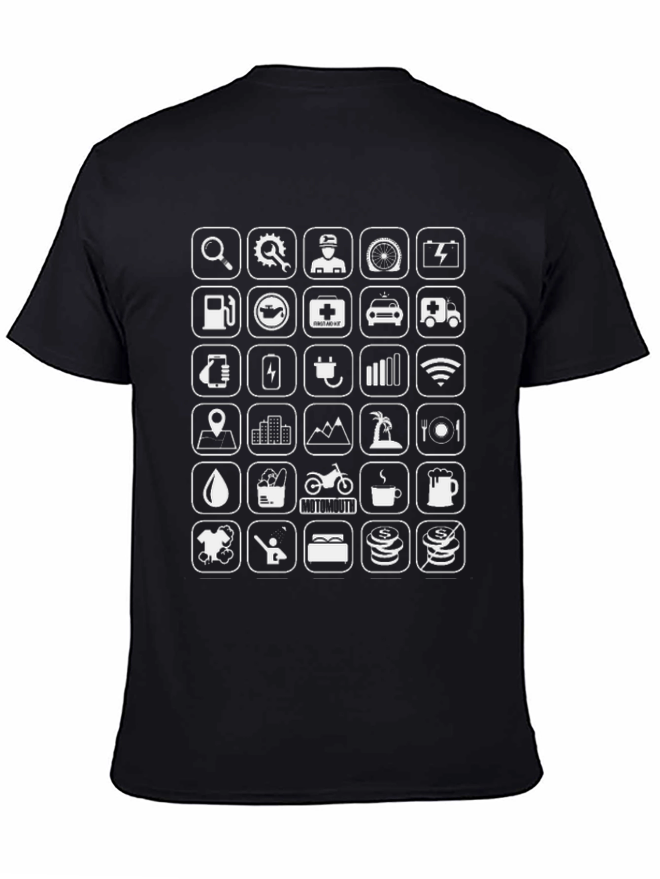Black Icon Grid Black T-Shirt - Explore Everywhere view 4