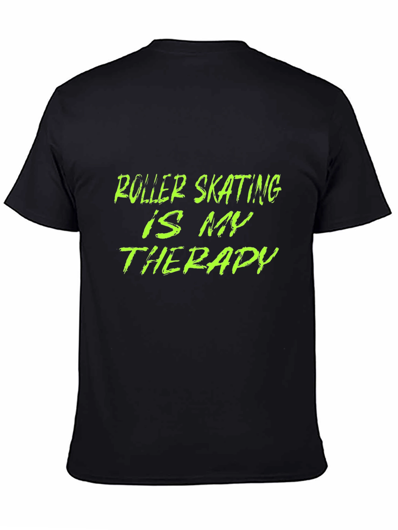 Black Roller Skating Therapy T-Shirt - Black Graphic Tee view 4