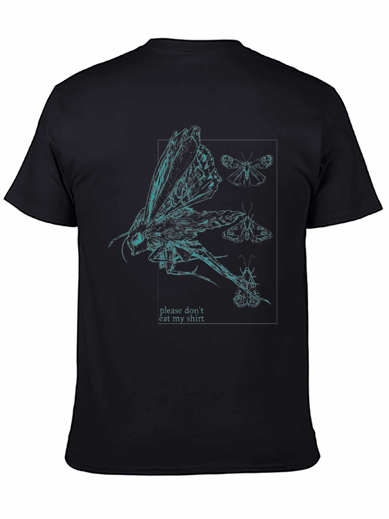 Black Moth Graphic T-Shirt - 'Please Don't Eat My Shirt' view 4