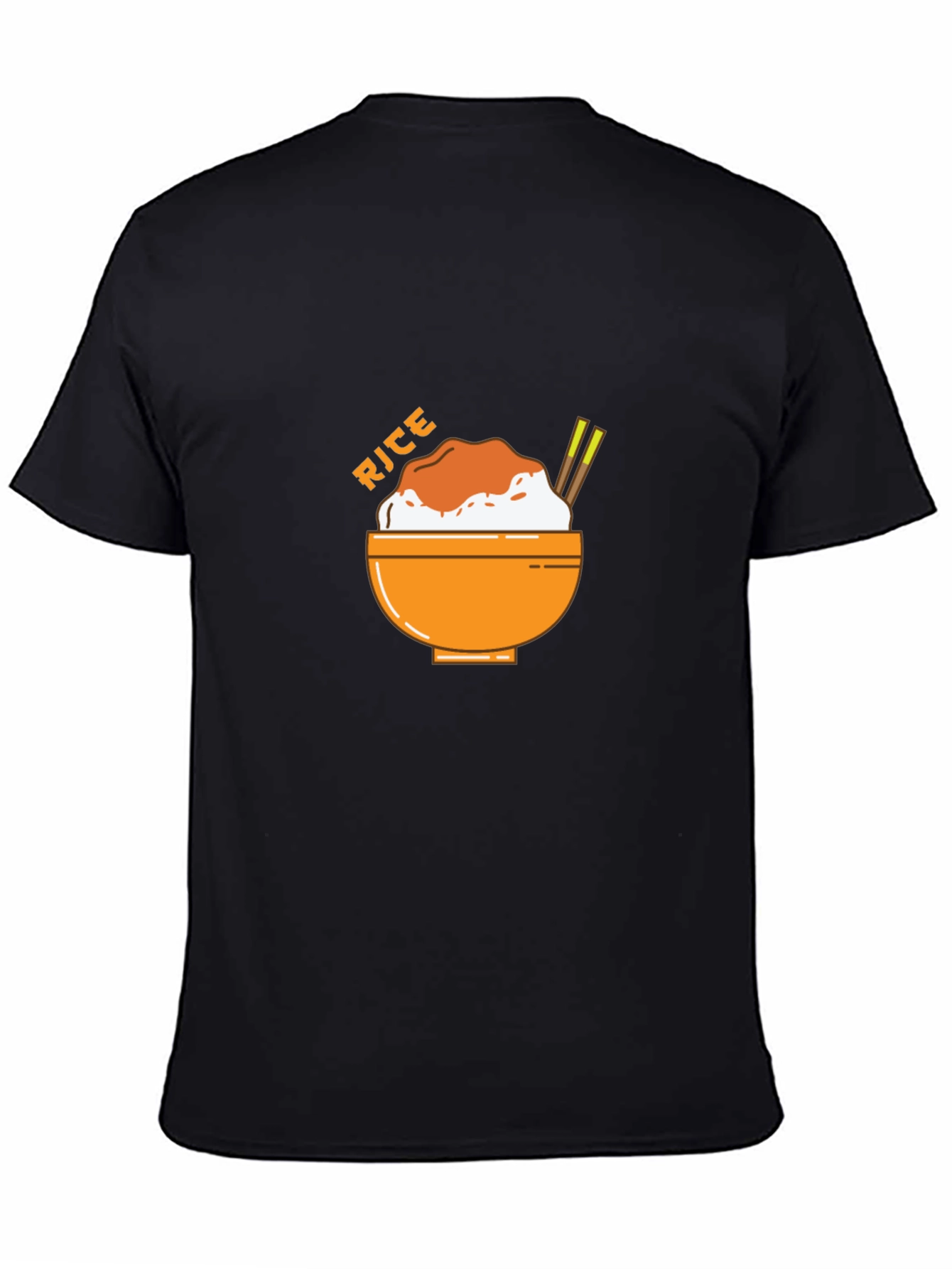 Black Rice Bowl Graphic Tee - Casual Black T-Shirt view 4