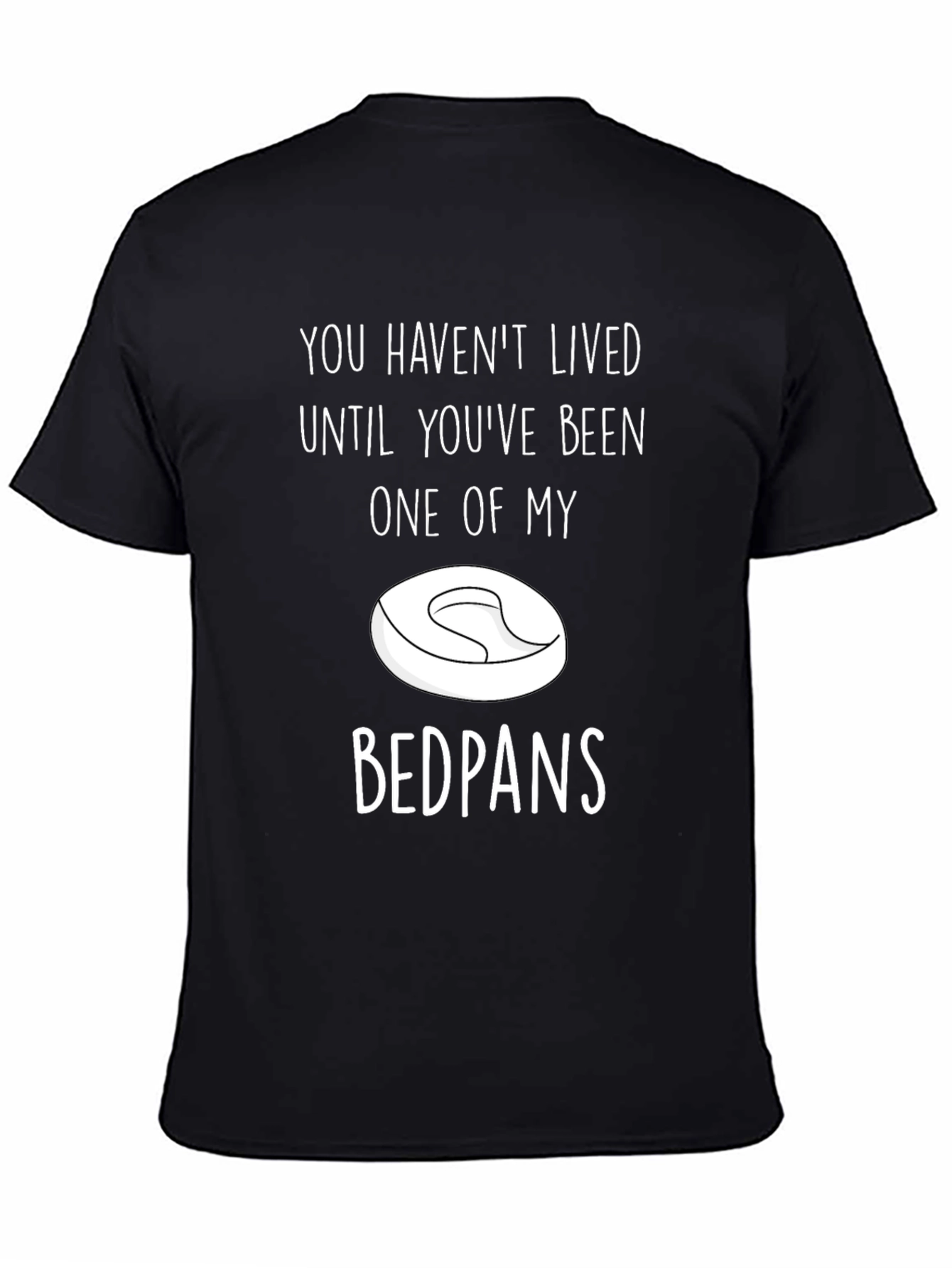 Black Funny "Bedpans" Graphic T-Shirt view 4