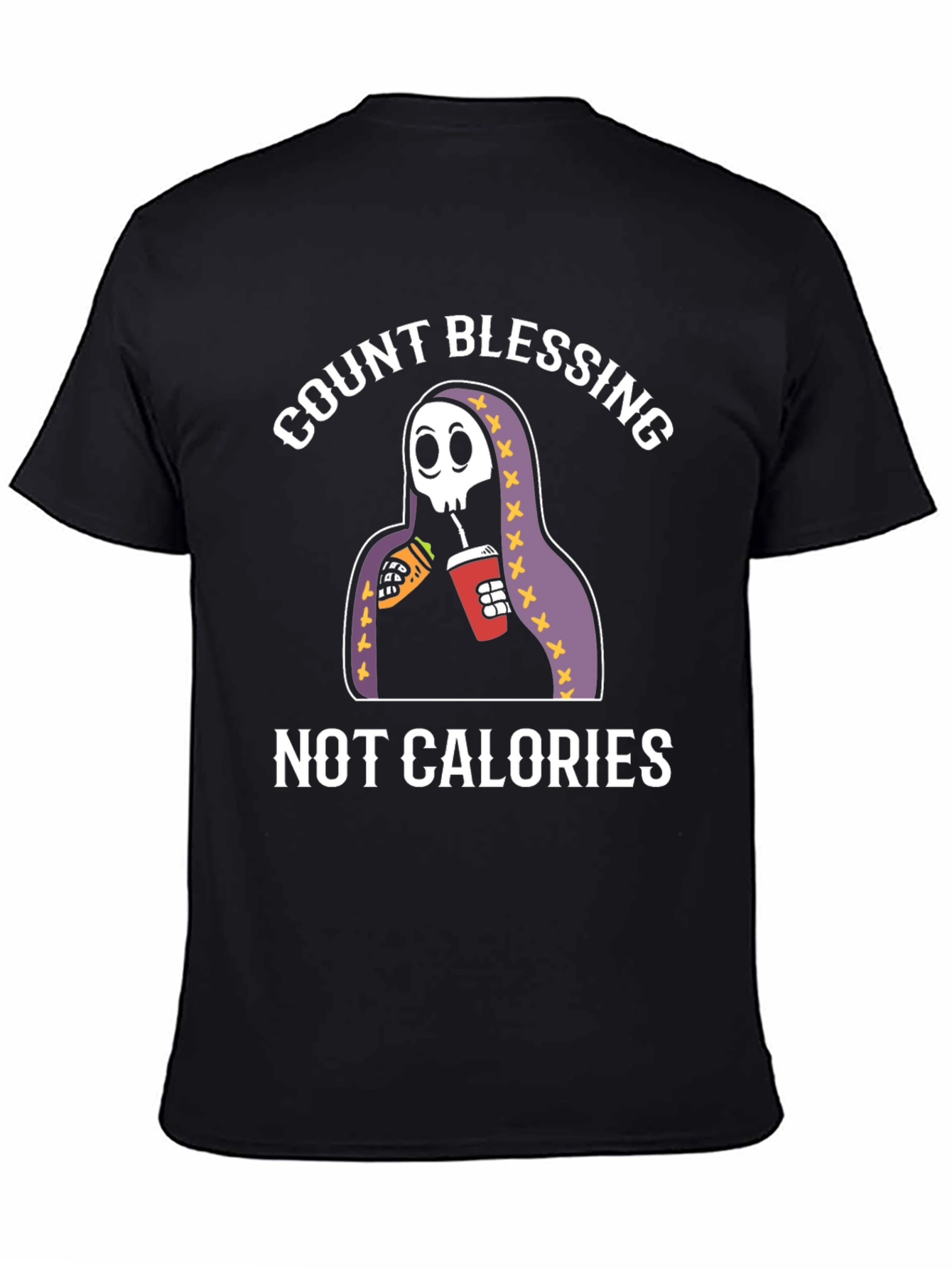 Black Count Blessings Not Calories Graphic Tee view 4