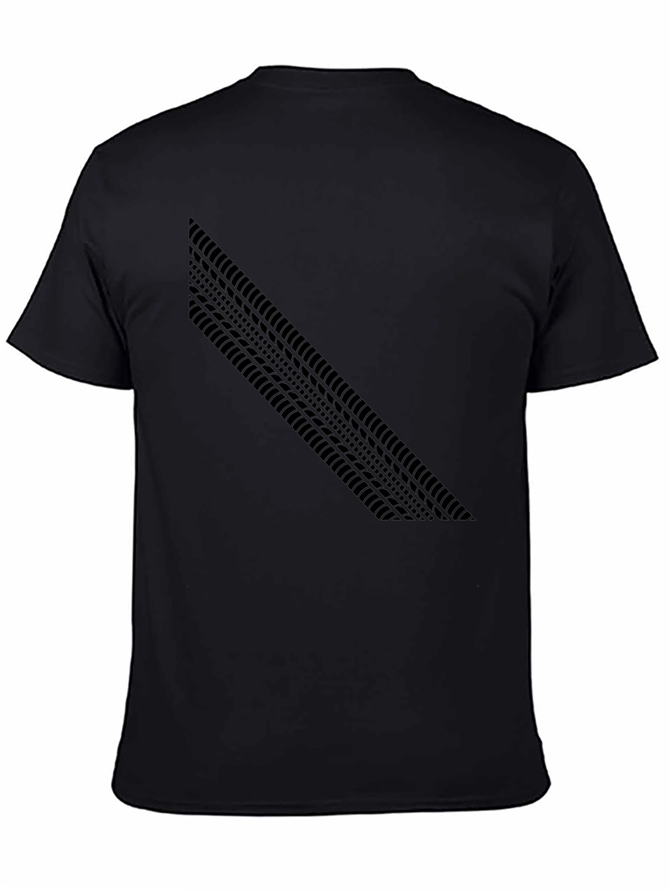 Black Tire Track Graphic Tee - Black Casual T-Shirt view 4