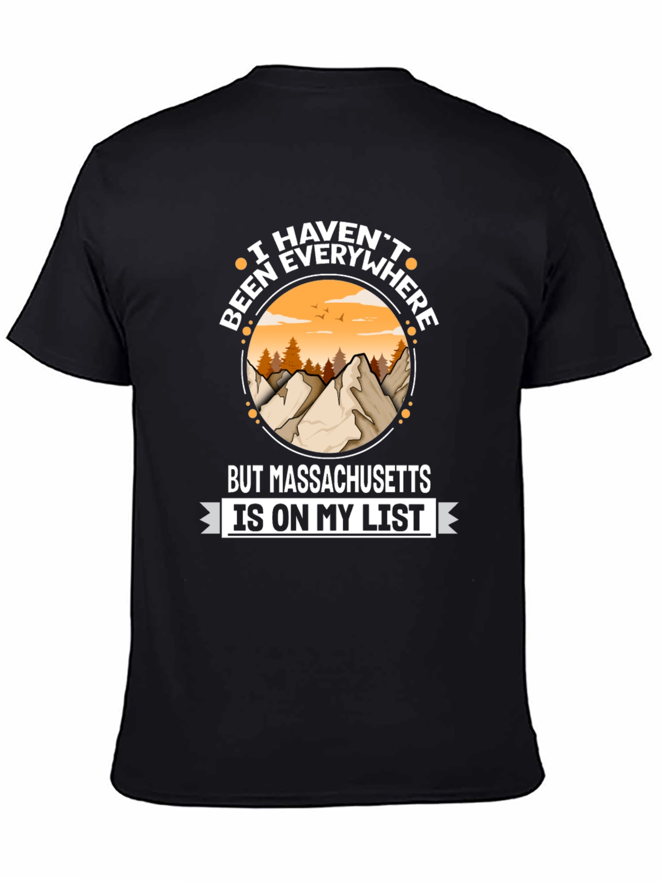 Black Massachusetts Travel T-Shirt view 4