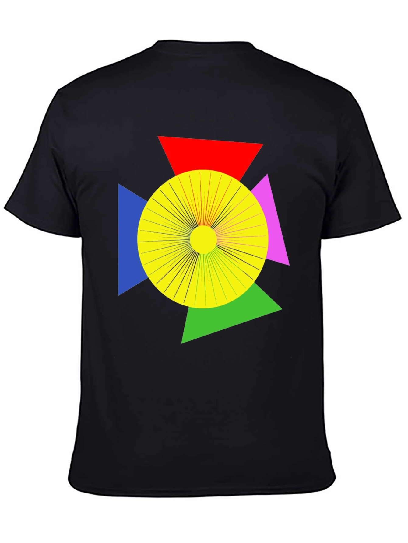 Black Geometric Graphic Tee - Modern Art T-Shirt view 4