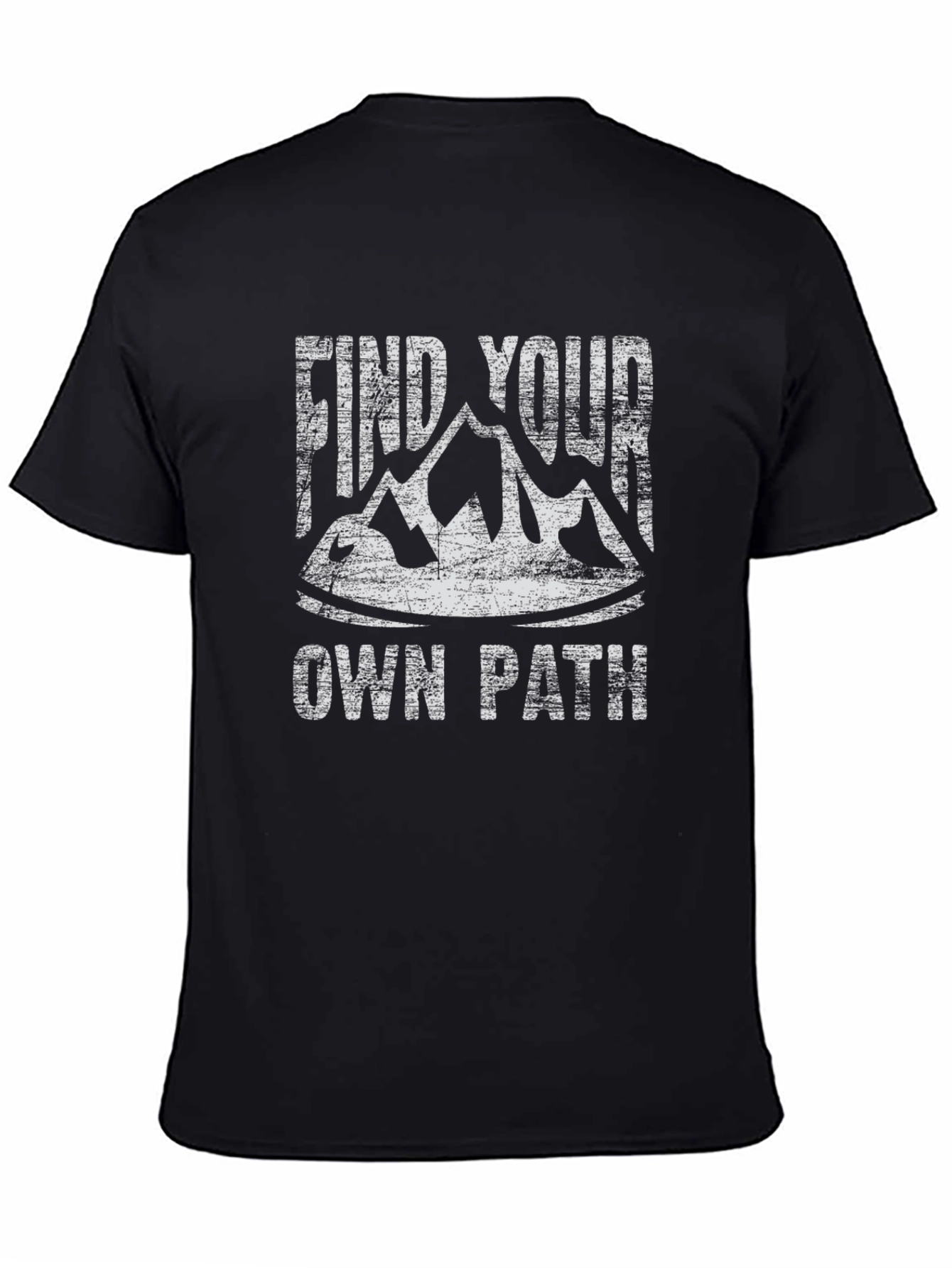 Black Find Your Own Path T-Shirt Black Cotton Graphic Tee view 4