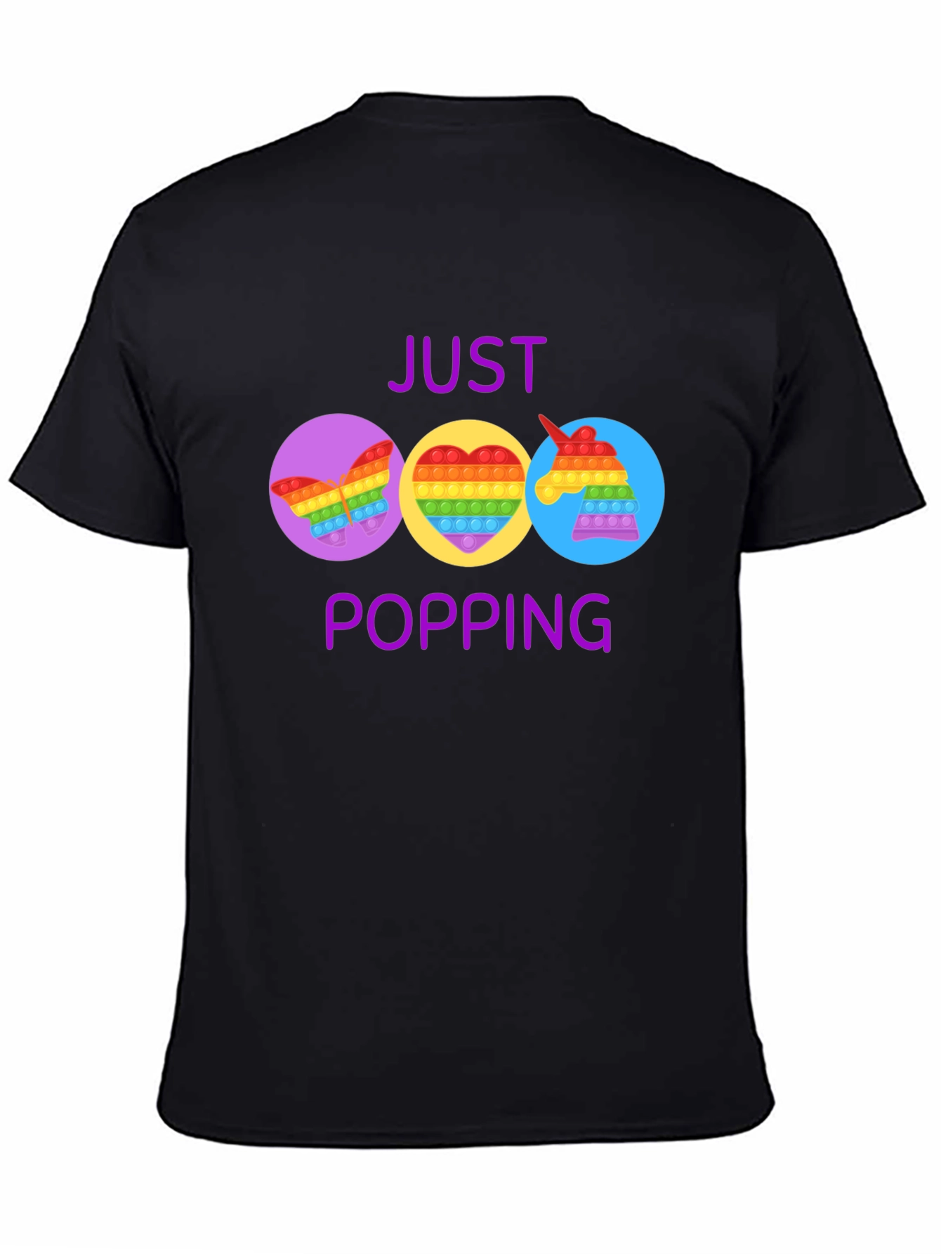 Black Just Popping Pop It Graphic T-Shirt view 4