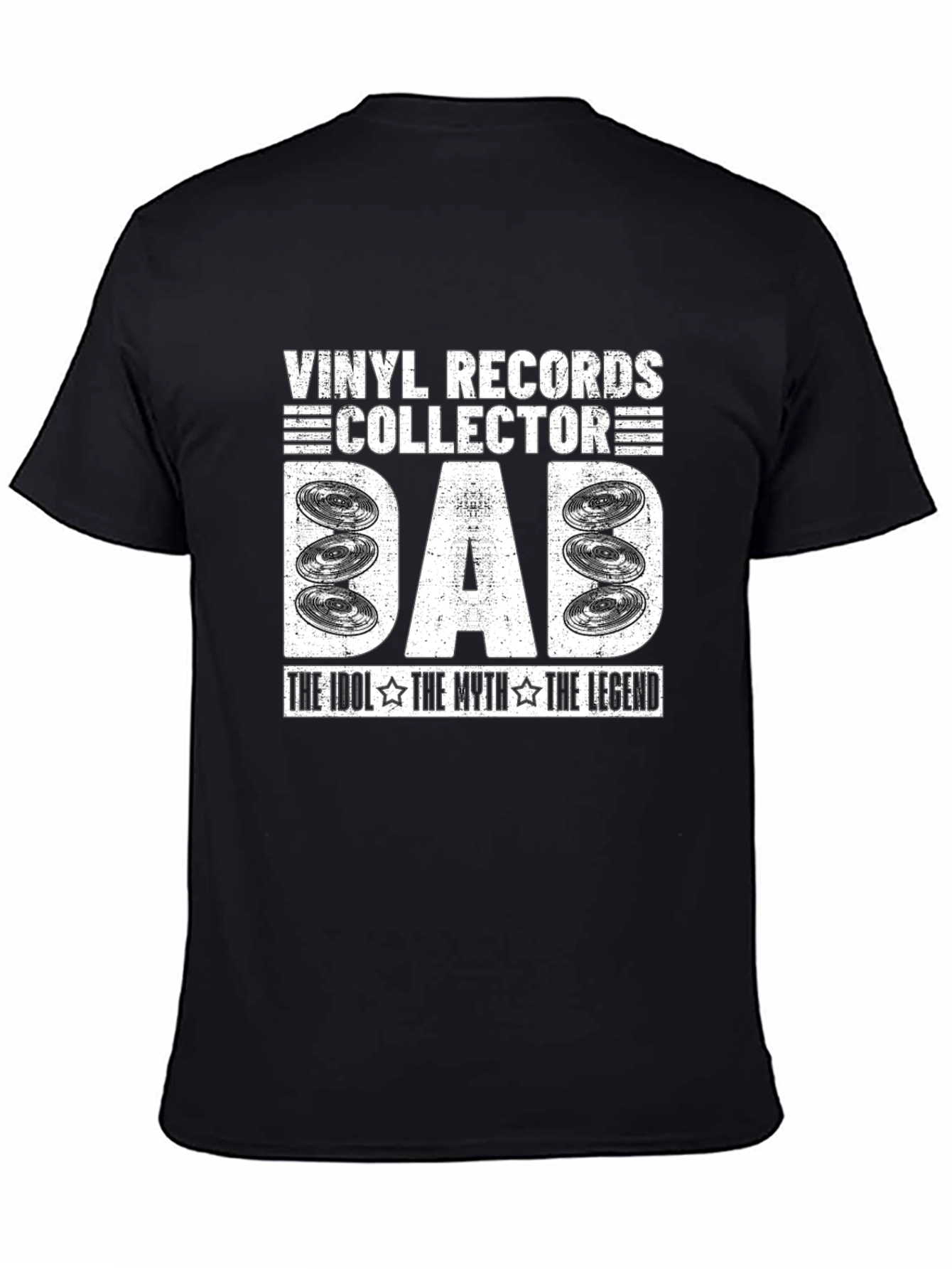 Black Vinyl Records Collector Dad T-Shirt view 4